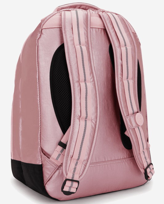 Kipling Class Room Bronze Pink Met Large Backpack with Laptop Compartment I5213-3MD