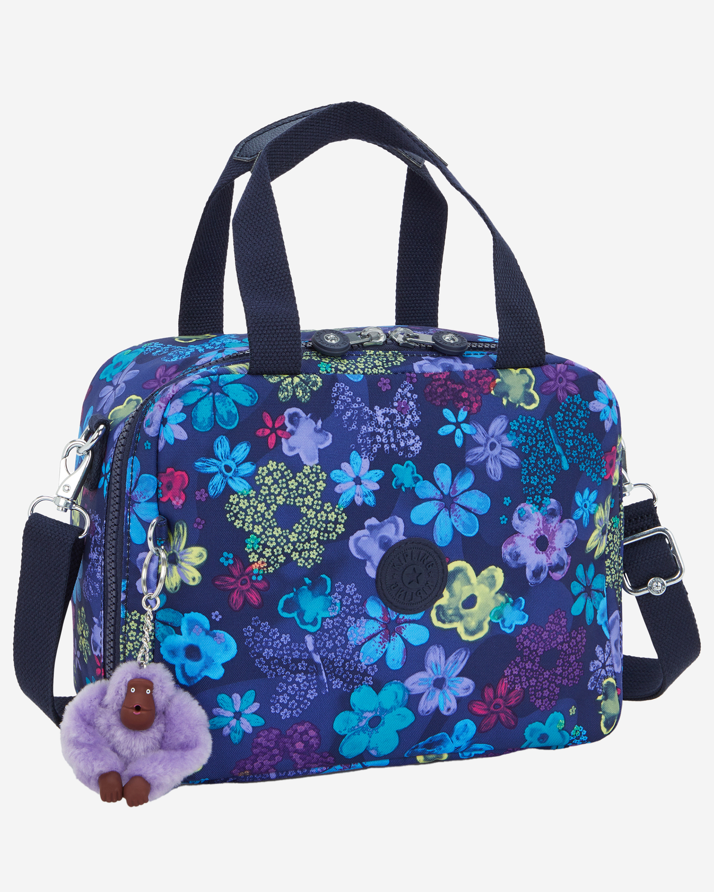 Kipling Miyo Dark Flwr Stamp Large LunchBag with Trolley Sleeve I2989-4FM