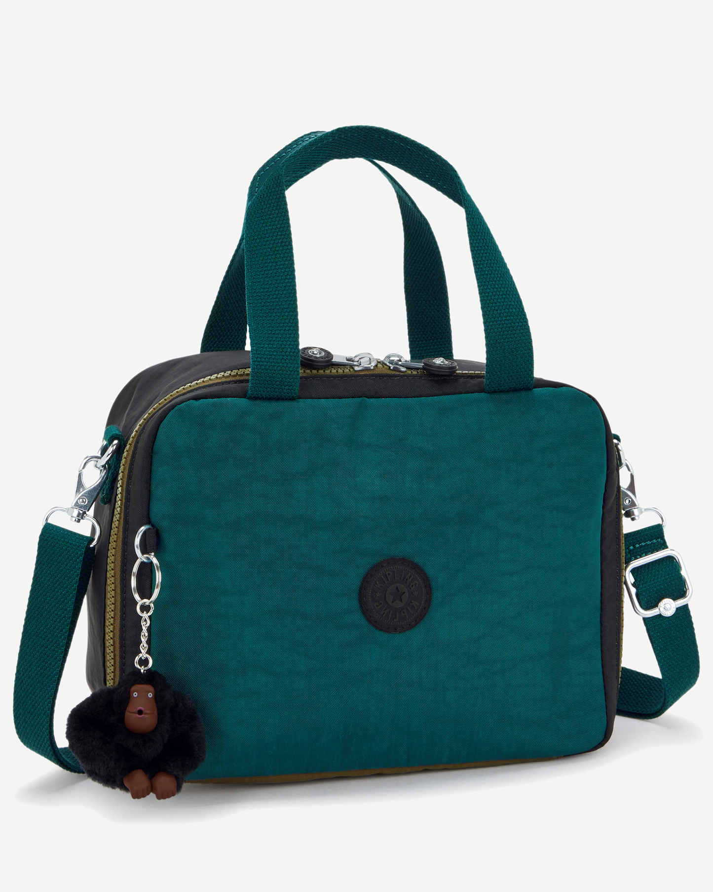 Kipling Miyo Black Khaki Bl Large LunchBag with Trolley Sleeve 15381-5FY