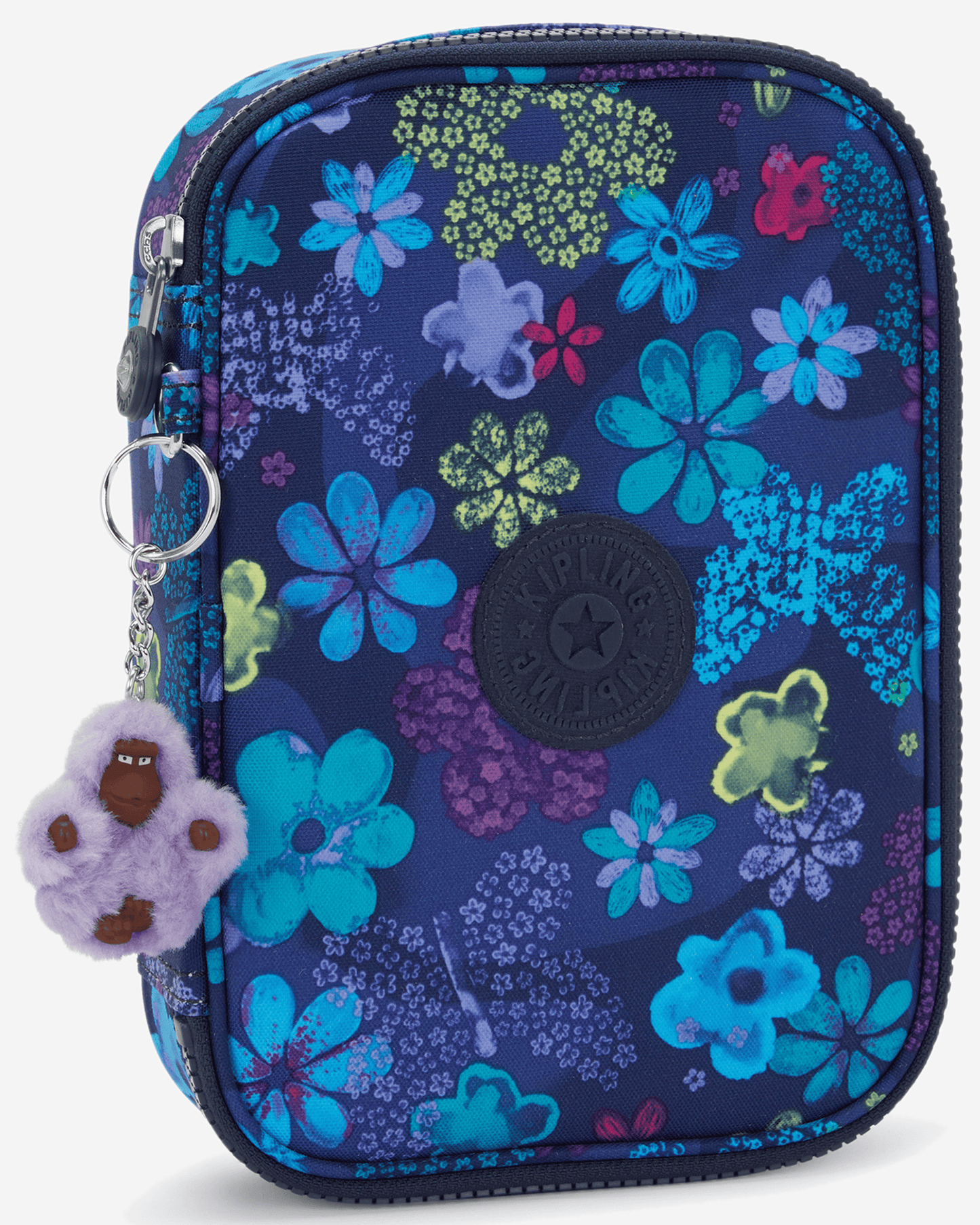 Kipling 100 Pens Dark Flwr Stamp Large Pencase I6002-4FM