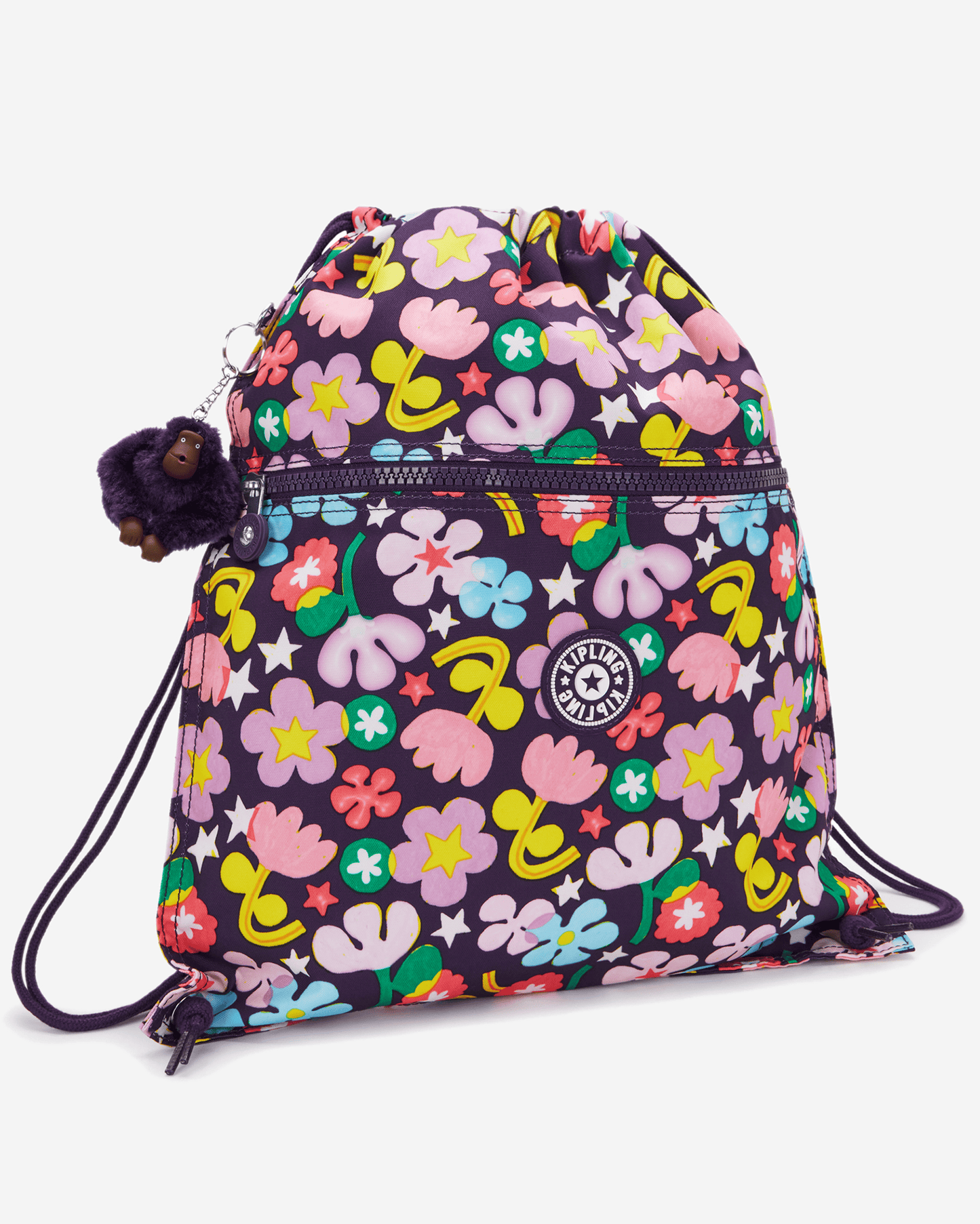 Kipling Supertaboo Fairy Flower Medium Backpack with Drawstring I5637-9MO