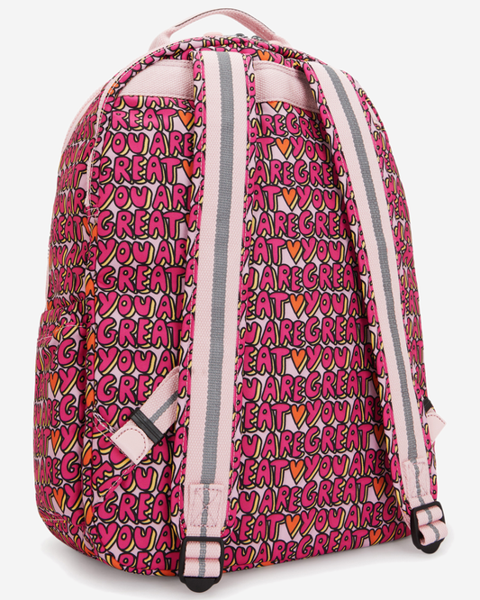 Kipling Seoul Lap U R Great Prt Large Backpack with Laptop Compartment I5816-6KZ