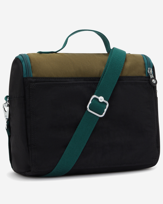 Kipling New Kichirou Black Khaki Bl Large LunchBag with Trolley Sleeve 15289-5FY