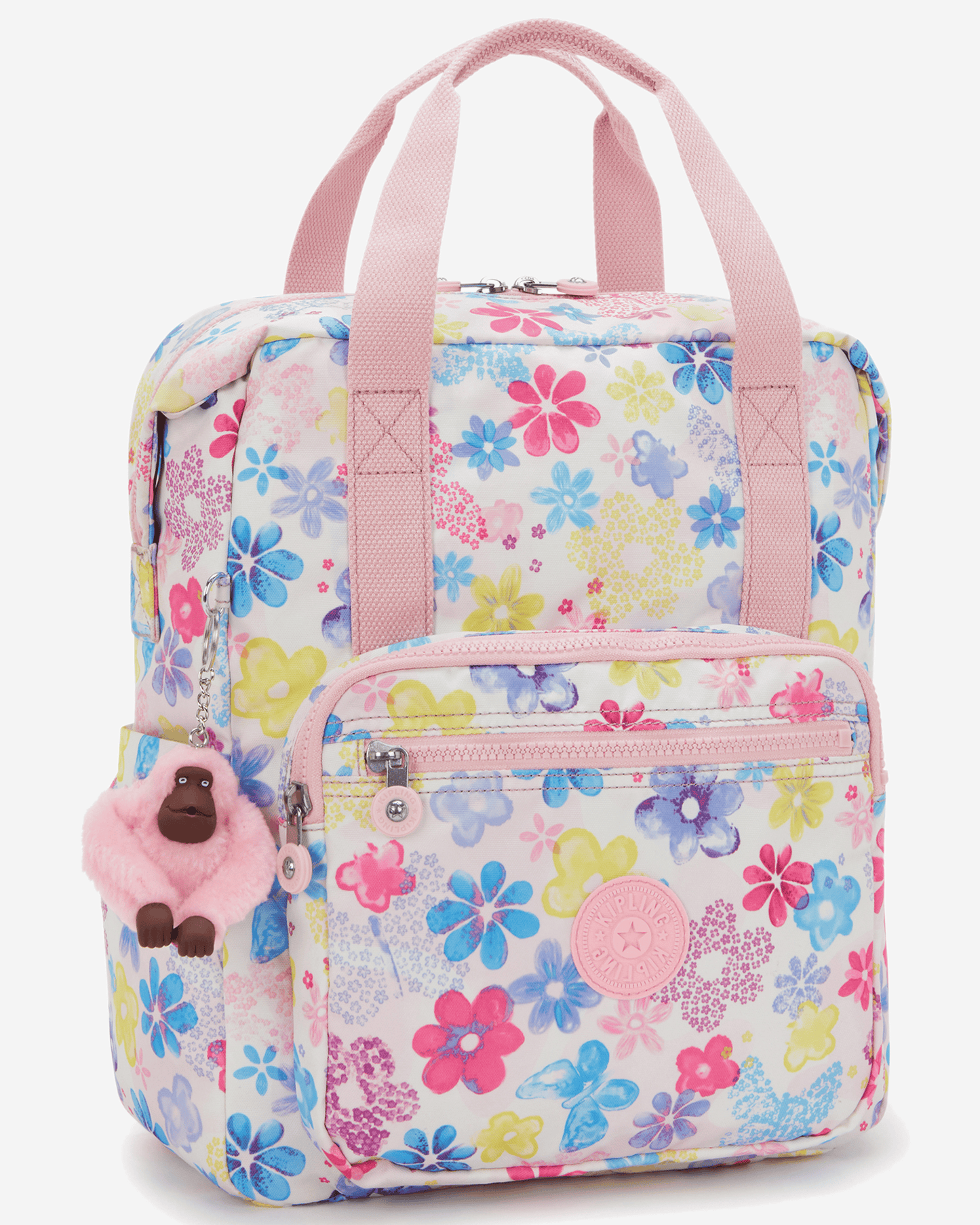 Kipling Buddy Flower Stamp Medium Backpack (with laptop compartment) I8692-8EM