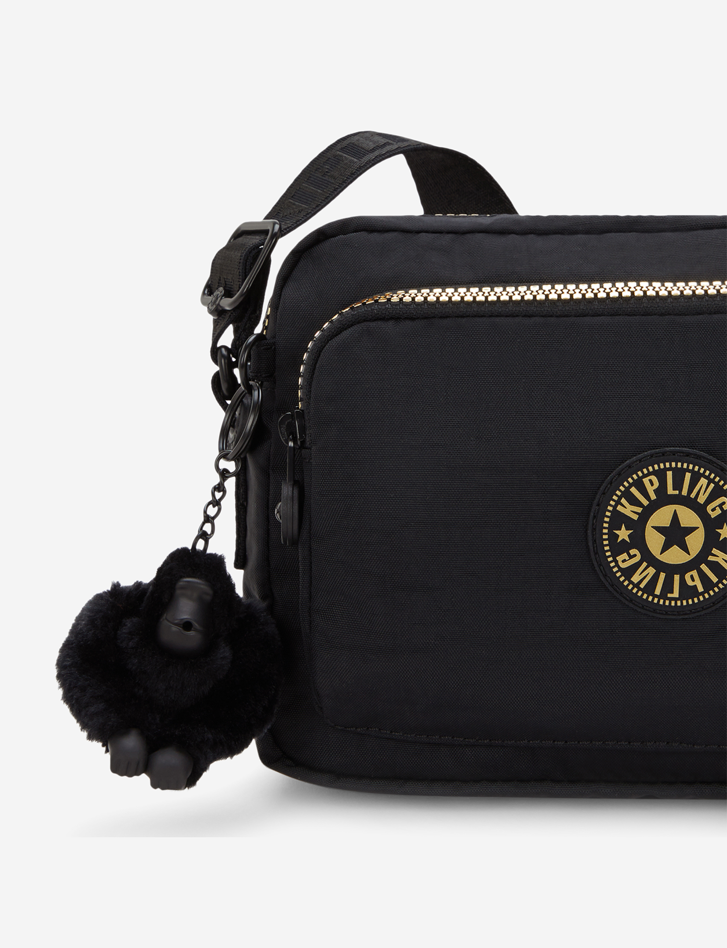 حقيبة كروسبودي متوسطة Kipling Abanu M Zip بلون ذهبي لامع I5986-1BG