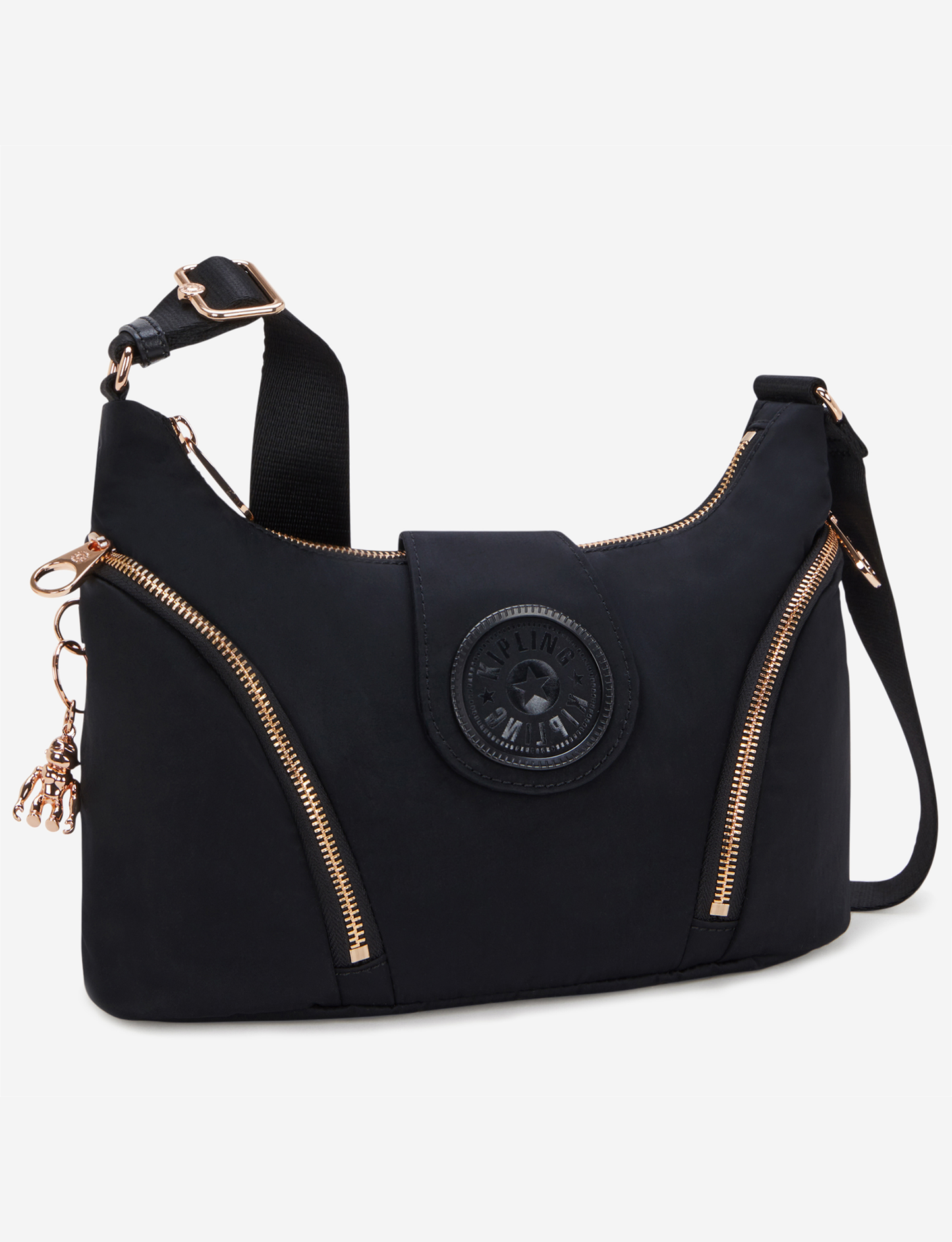 KIPLING سيرا إم، حقيبة كروس متوسطة، لون أسود وردي، طراز I5107-62Q