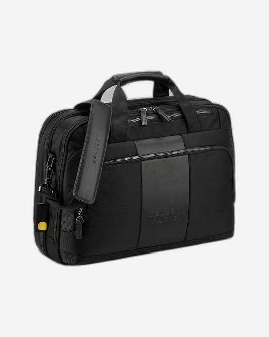Delsey Paris Wagram 2 Comparment Satchel Breifecase 15.6 inch Black - 00119916100