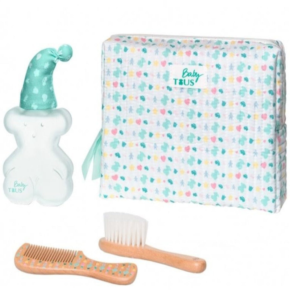 TOUS BABY TOUS MY BATHROOM SET EDC VAPO 100ML AND VANITY CASE AND COMB & BRUSH