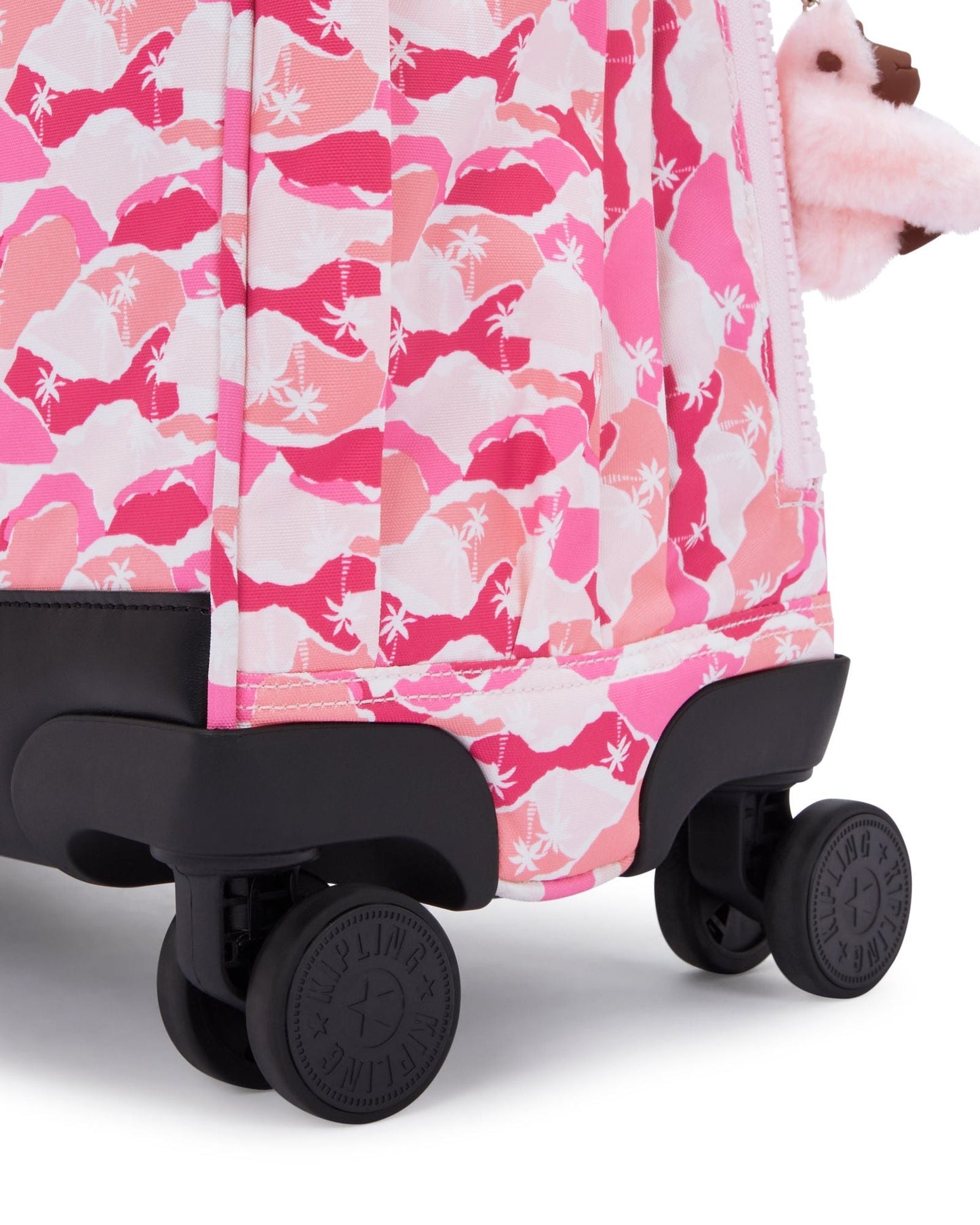 حقيبة Kipling New Storia Pink Palm ذات العجلات الكبيرة I4847-1BV