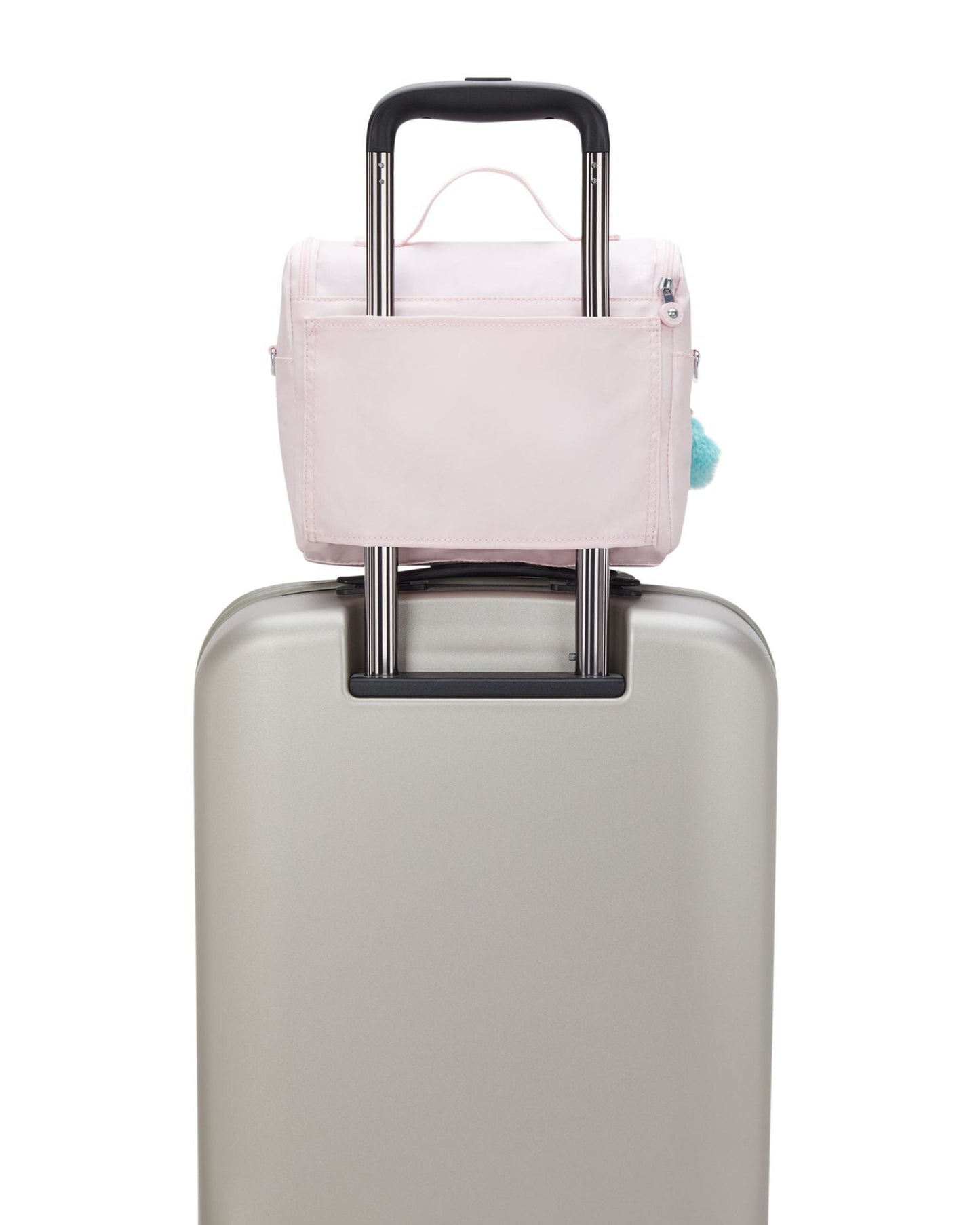 حقيبة غداء Kipling New Kichirou Sea Pink Met Large مع جراب عربة I5356-52J