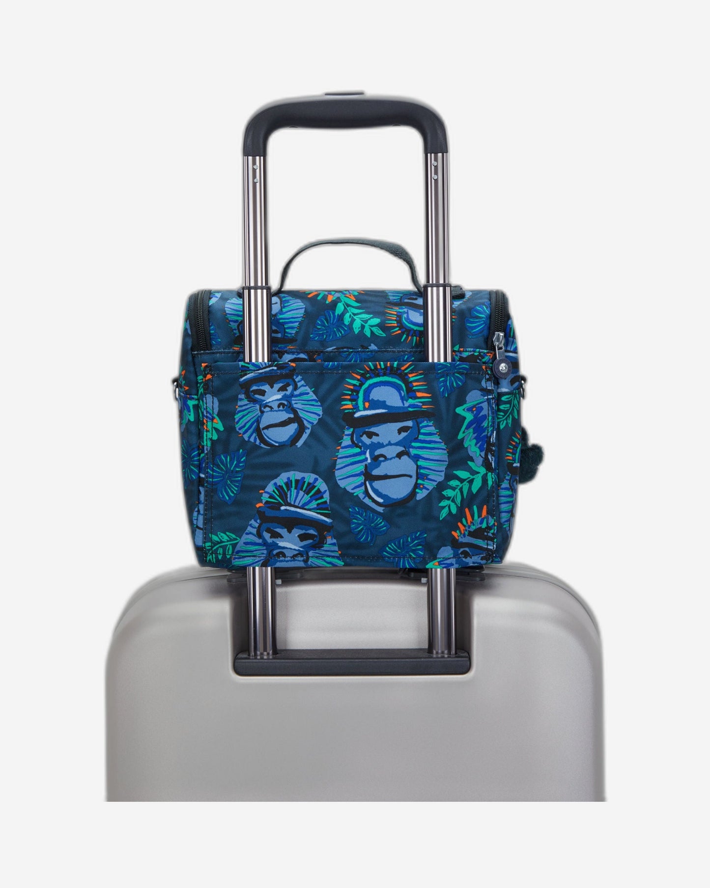 حقيبة غداء كبيرة من Kipling New Kichirou Blue Monkey Fun مع جراب عربة C2I5749-8HJ