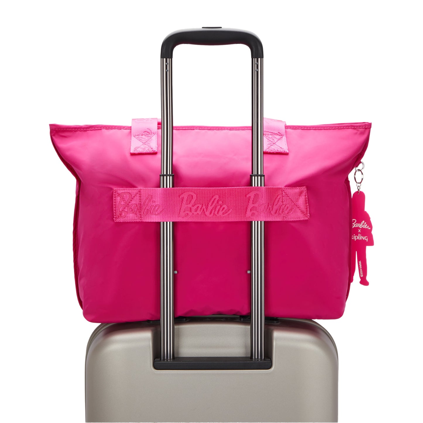 حقيبة تسوق KIPLING-Jacey M-Large Barbie™ مع جراب عربة - وردي قوي - I6814-BA2