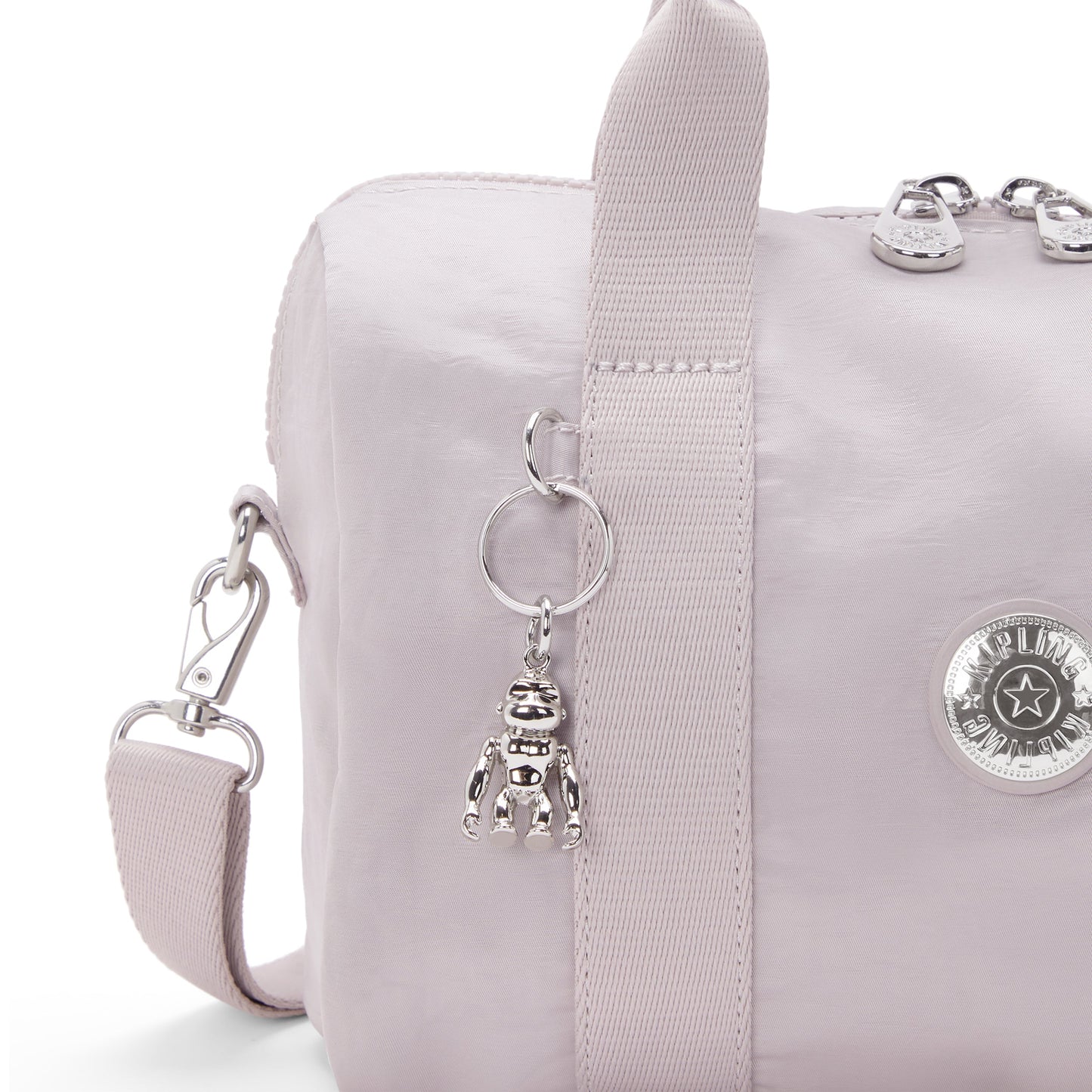 حقيبة يد KIPLING-Bina M-Medium (بحزام كتف قابل للفصل)-Gleam Silver-I7571-K6G