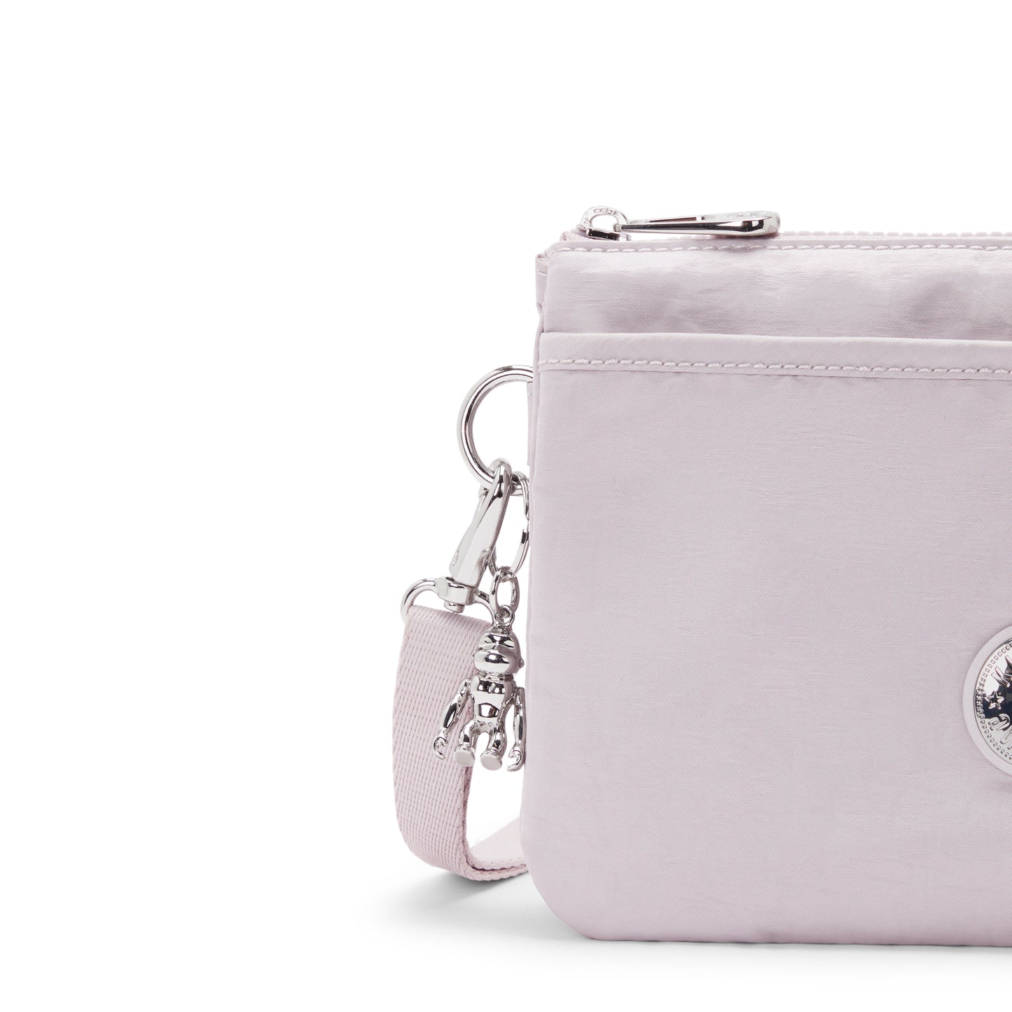 KIPLING-Riri-حقيبة كروس صغيرة (بحزام قابل للإزالة)-فضي لامع-I7679-K6G