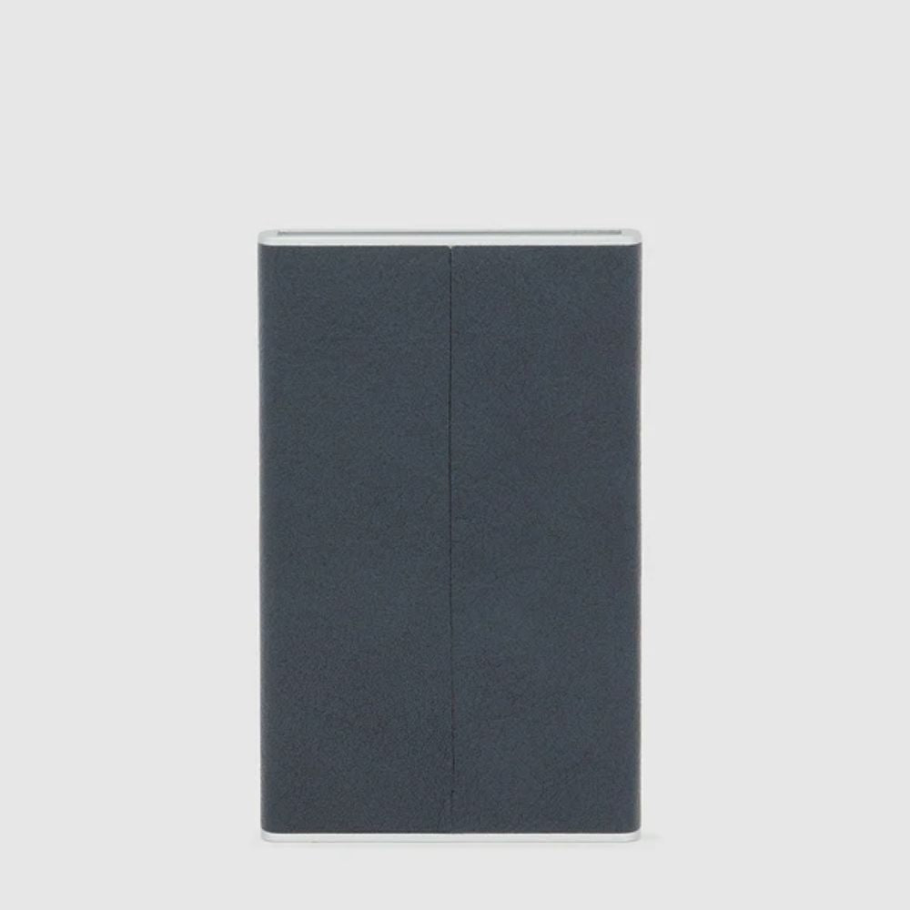 حافظة بطاقات ائتمان Piquadro Black Square بنظام انزلاقي وحماية RFID لمكافحة الاحتيال PP4825B3R/BLU4
