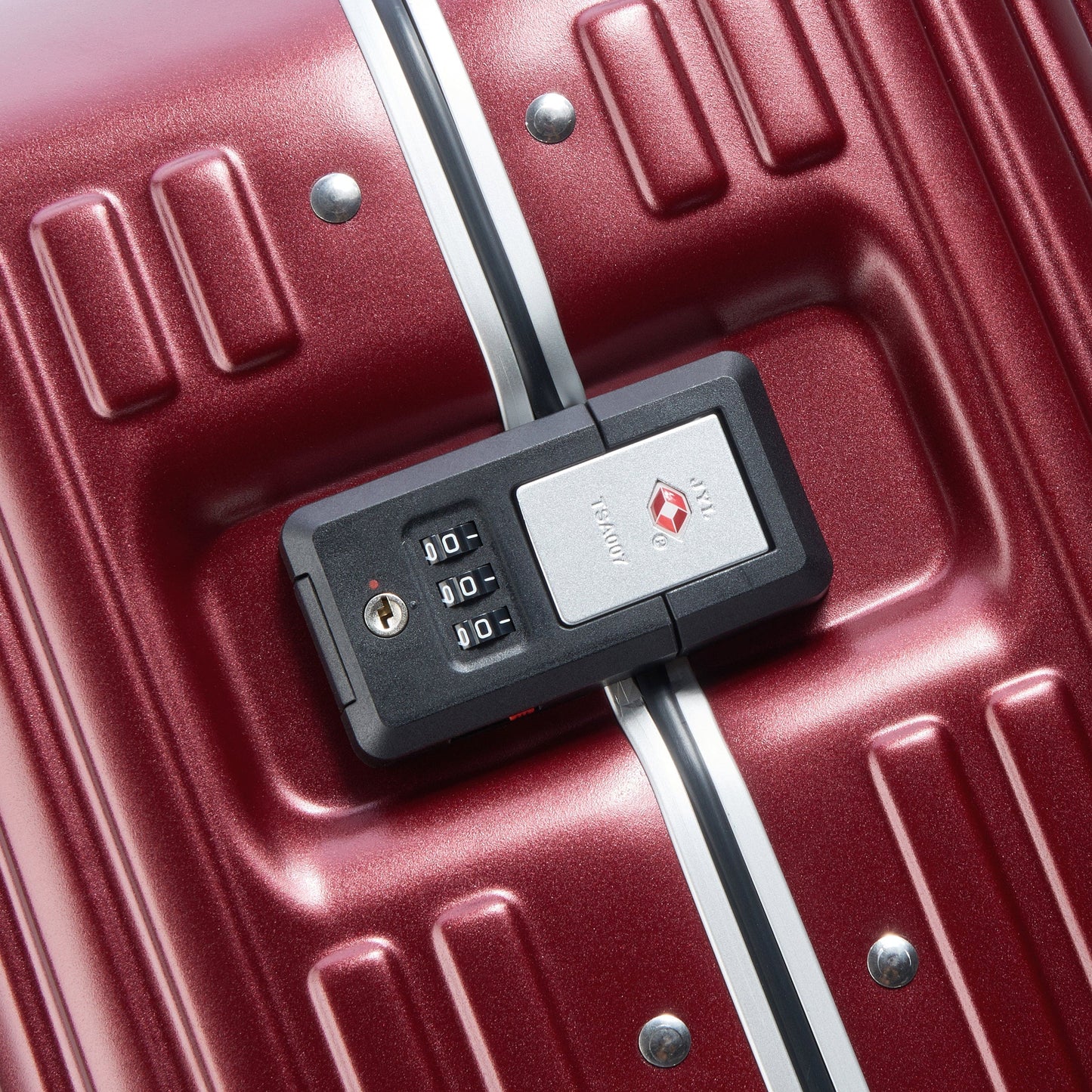 عربة أمتعة Delsey Paris Securitime Frame 55Cm Hardcase 4 Wheel Check-In Luggage Trolley - Red - 00217480104