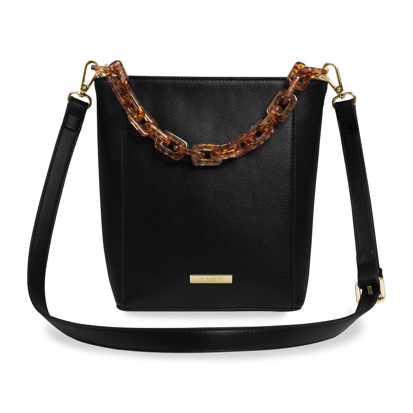 KTLX AYLA TORTOISESHELL STRAP BAG BLACK - Jashanmal Home