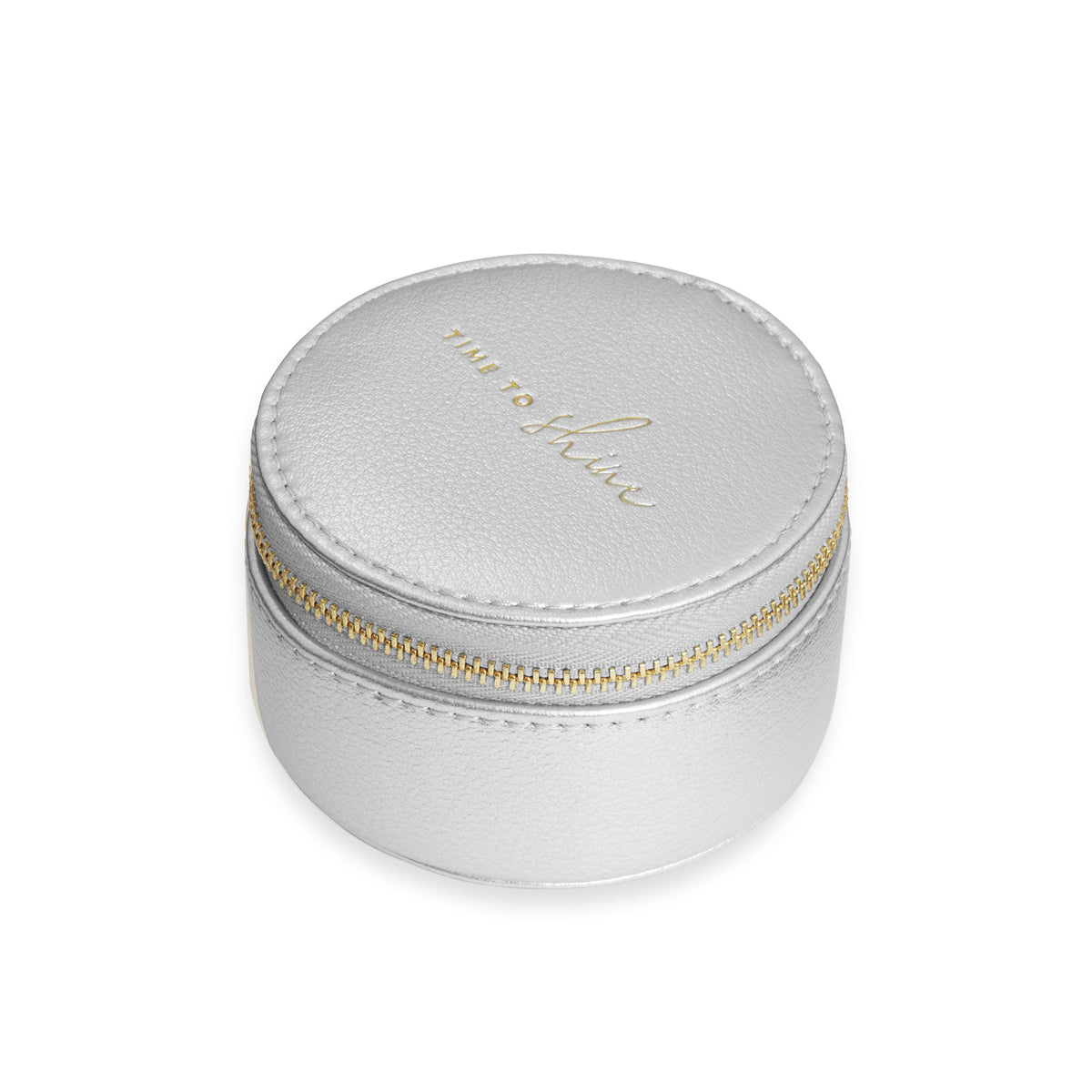 KTLX SMALL CIRCLE JEWELLERY BOX TIME TO SHINE METALLIC SILVER PEBBLE - Jashanmal Home