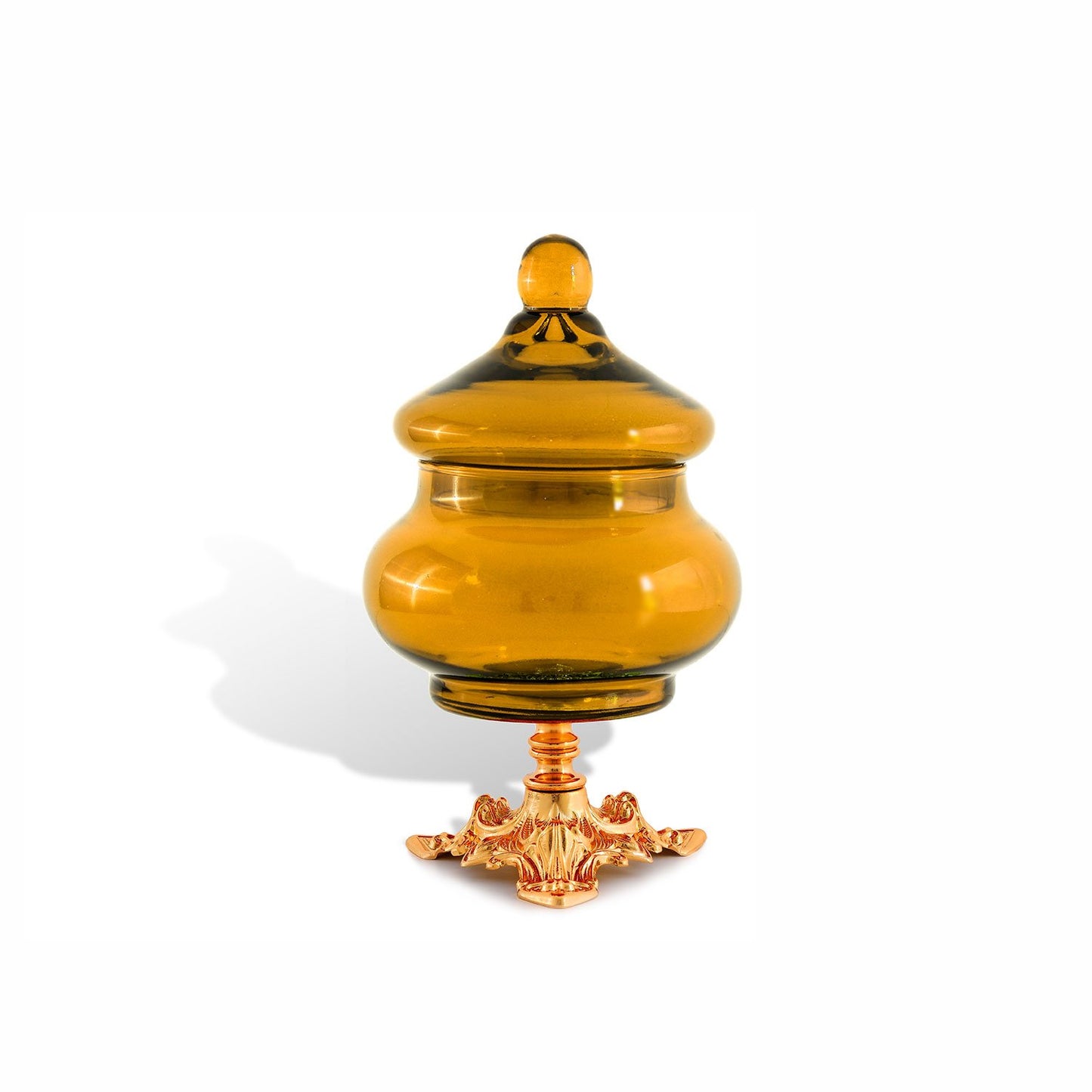 ROMA CANDY BOX GLASS AMBER - DC6151/OR-AM