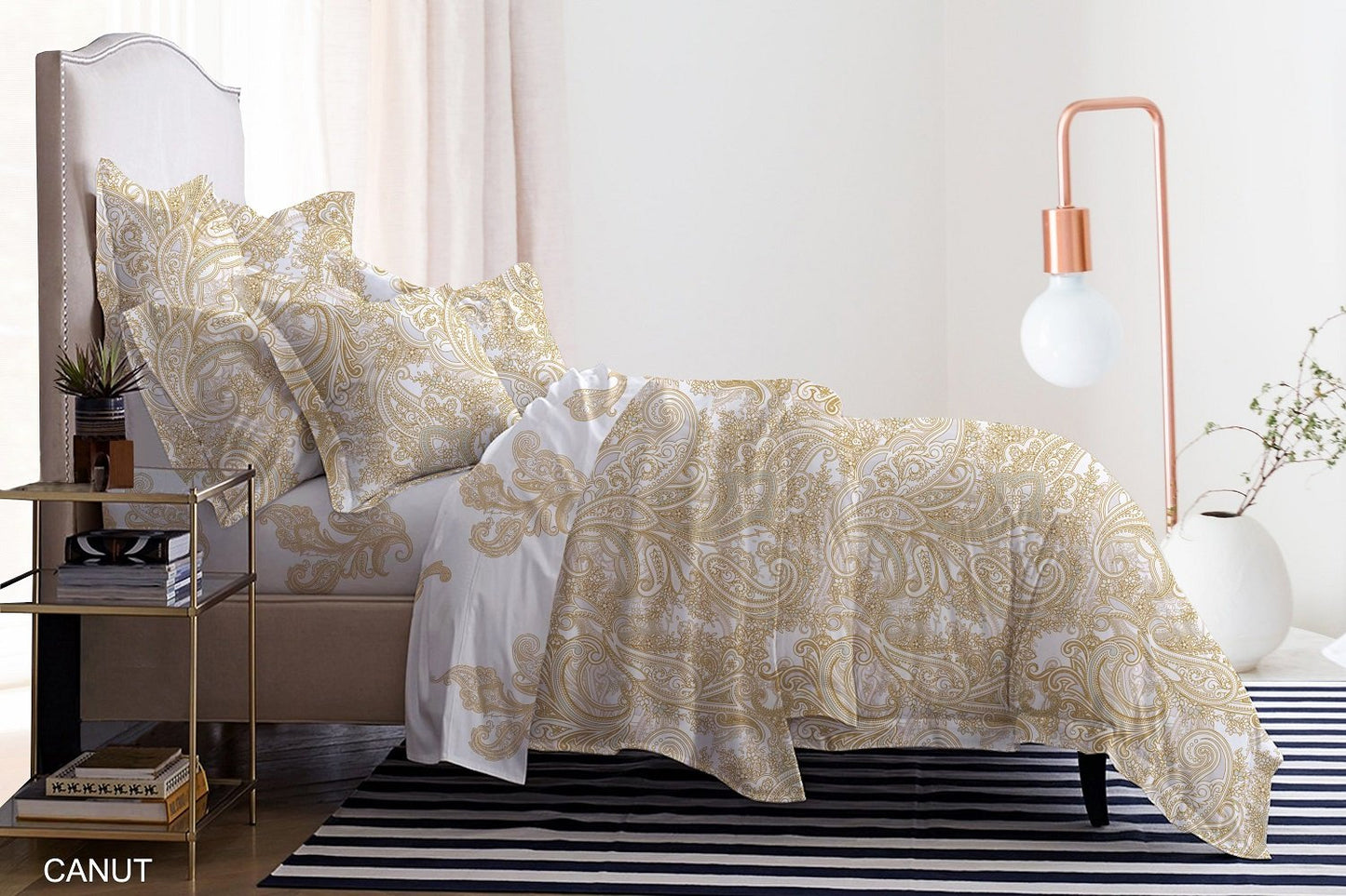 VEGORA PRINTED COTTON CANUT 4PC DUVET COVER SET - 83009350