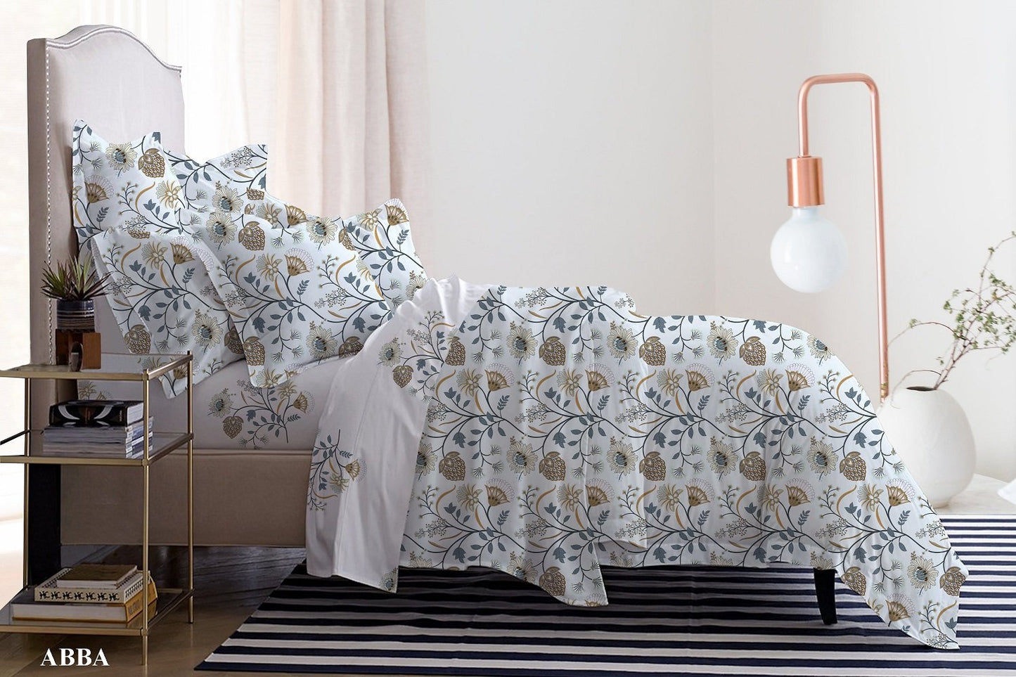 VEGORA PRINTED MICROFIBER ABBA 4PC DUVET COVER SET - 83009596