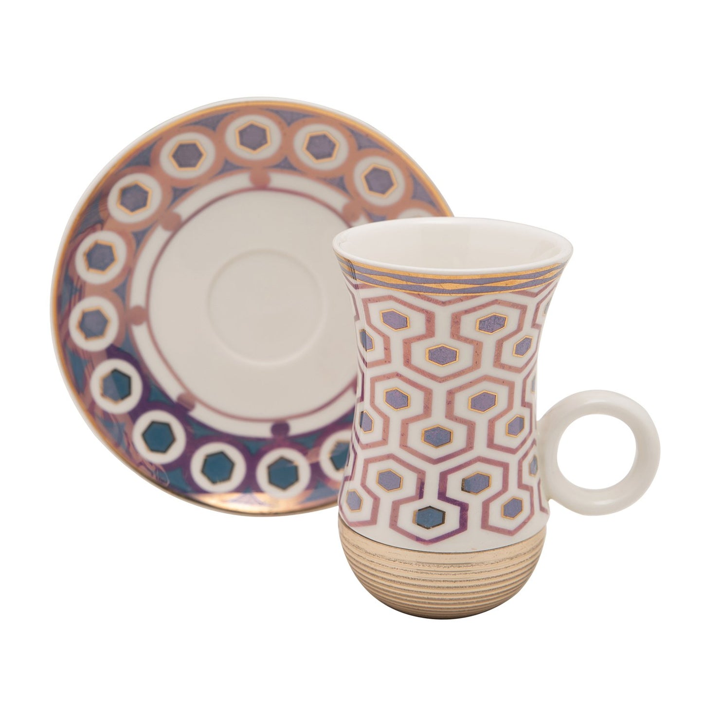 طقم شاي كارمي جولد مع ديكور، ٢٢ قطعة، قارورة - Am9415-S21/058