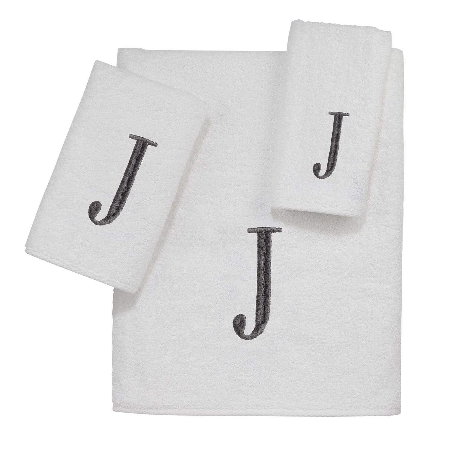 AVANTI MONOGRAM BLOCK LETTER J - WHITE AND SILVER - 022574J