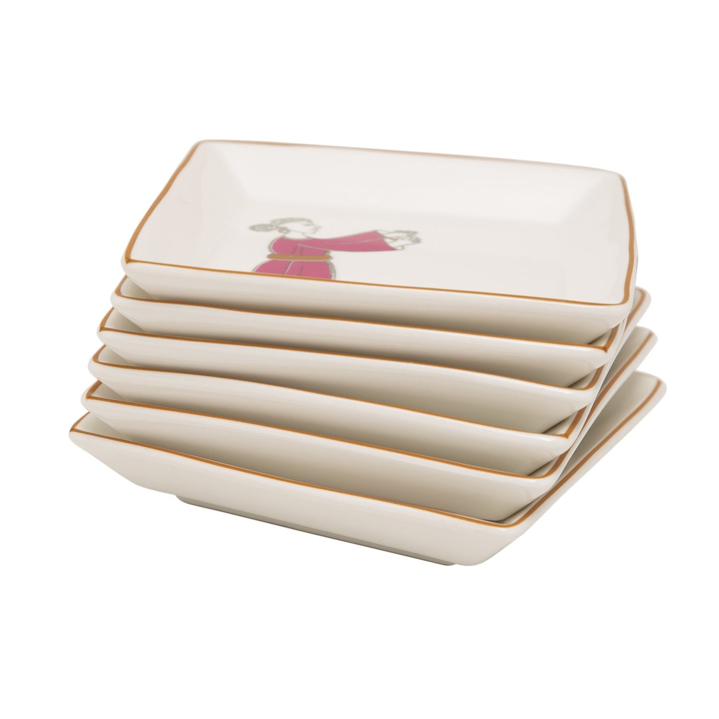 L'atelier FB Party Square Plate Set - 11.4 x 11.4 cm, 6 Pieces - TC 4714 014 - Jashanmal Home