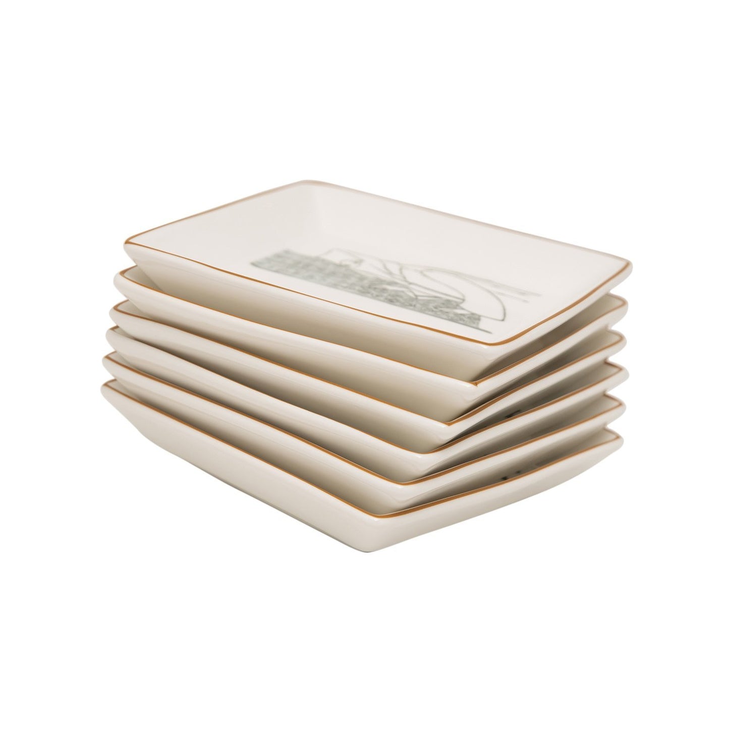 L'atelier FB Zaman Square Plate Set - 11.4 x 11.4 cm, 6 Pieces - TC 4712 014 - Jashanmal Home