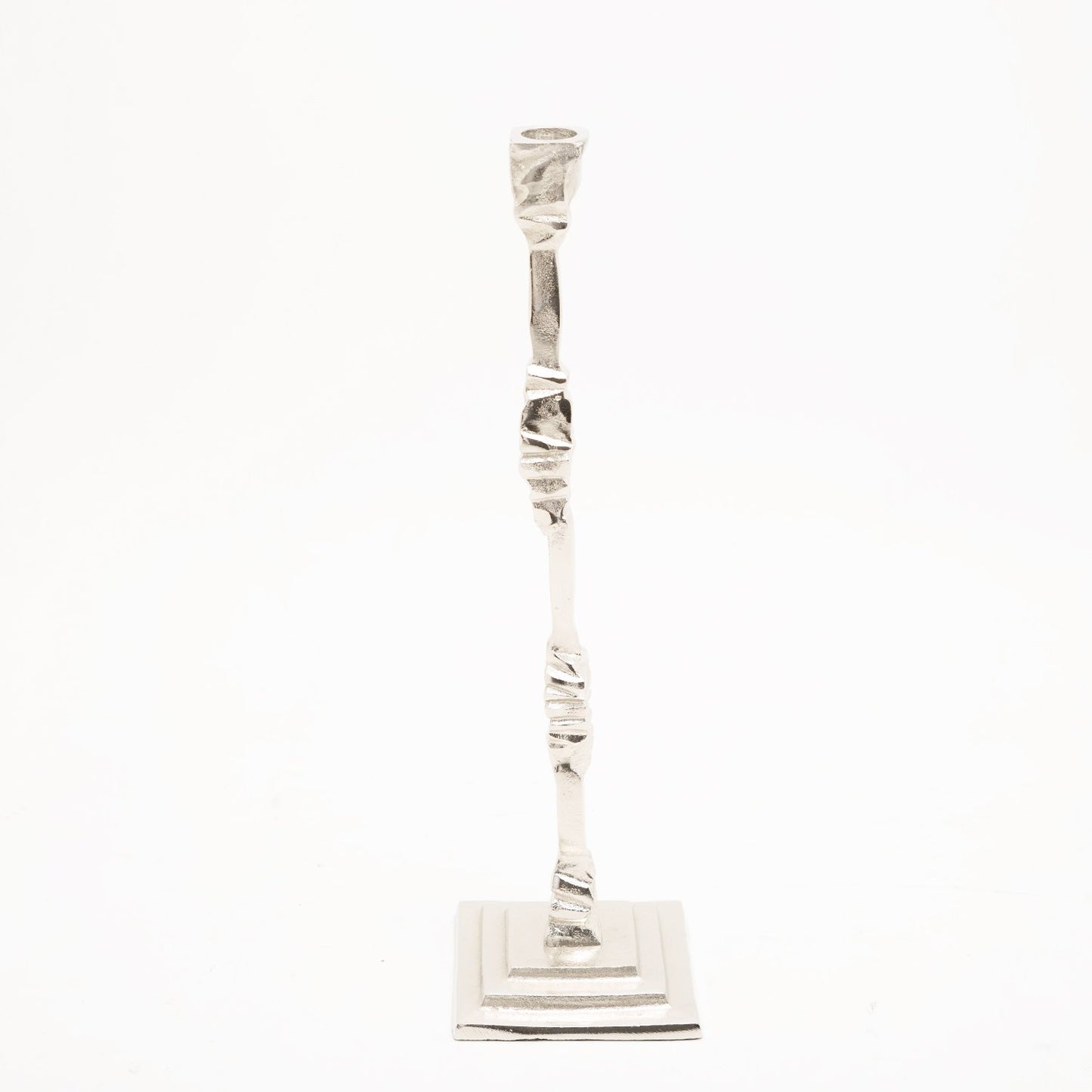 PANACHE PII DECO ALUM CANDLE HOLDER 16 NICKEL - 00123
