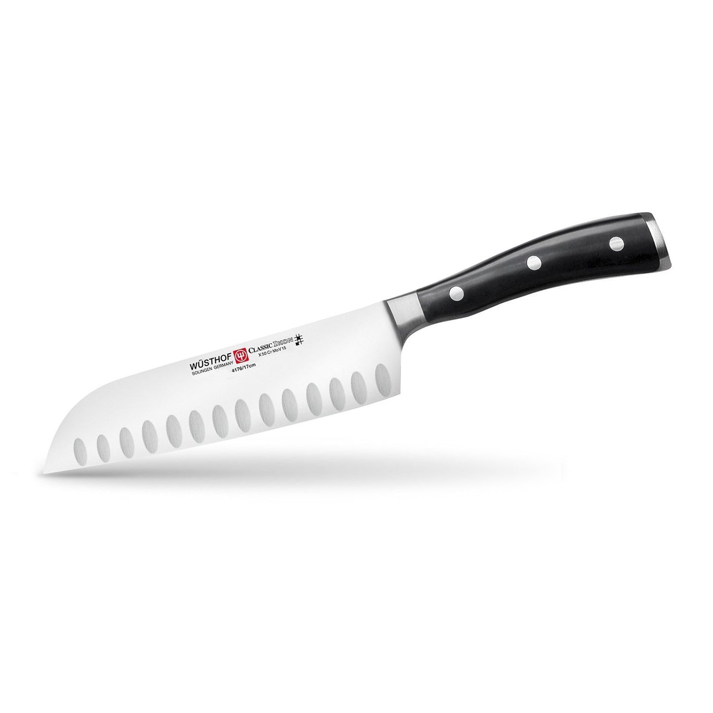 Ed. Wusthof Classic Ikon Santoku Knife - Black and Sliver - 4176-7