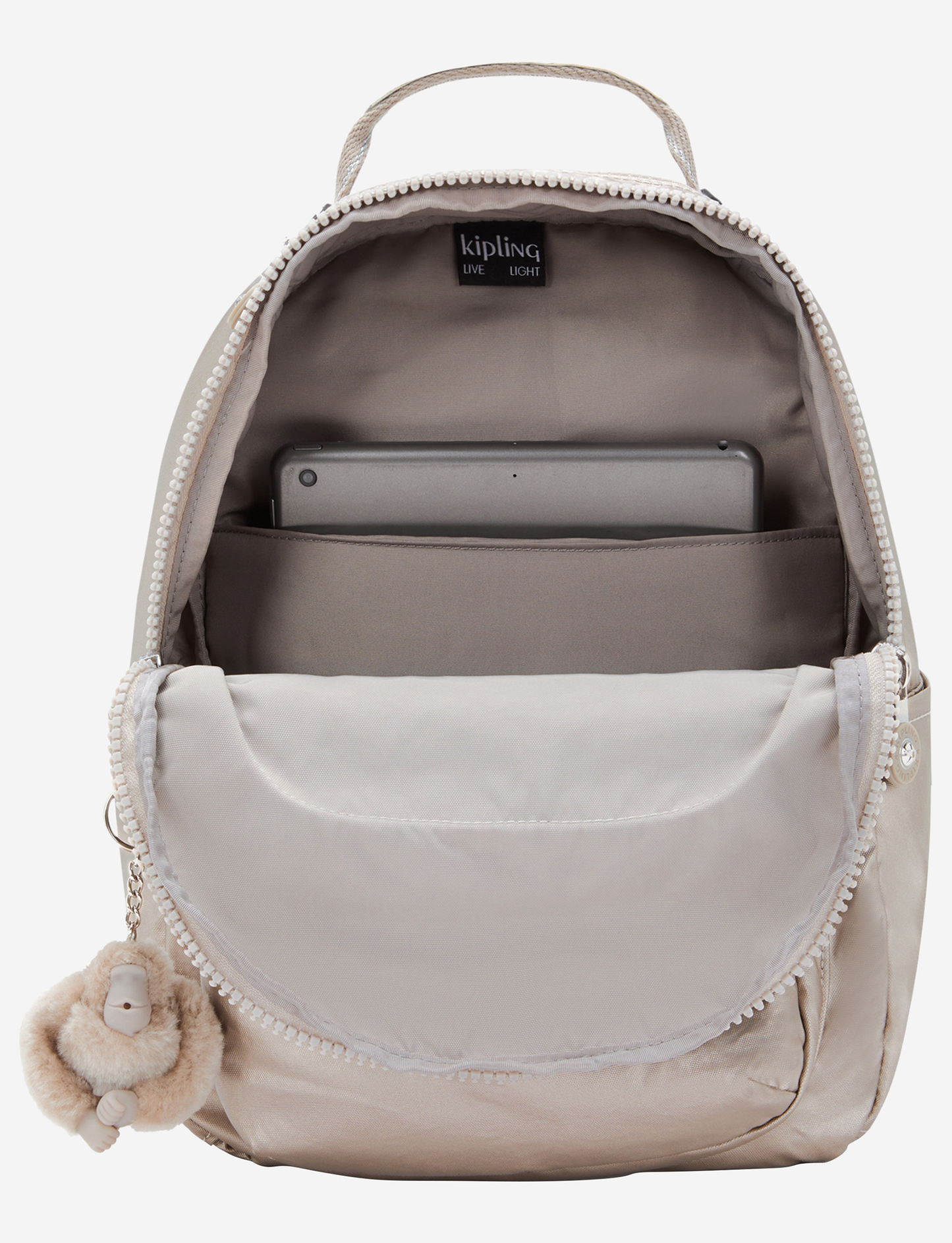 KIPLING Seoul S Metallic Glow حقيبة ظهر صغيرة (مع جيب للكمبيوتر اللوحي) I3789-48I