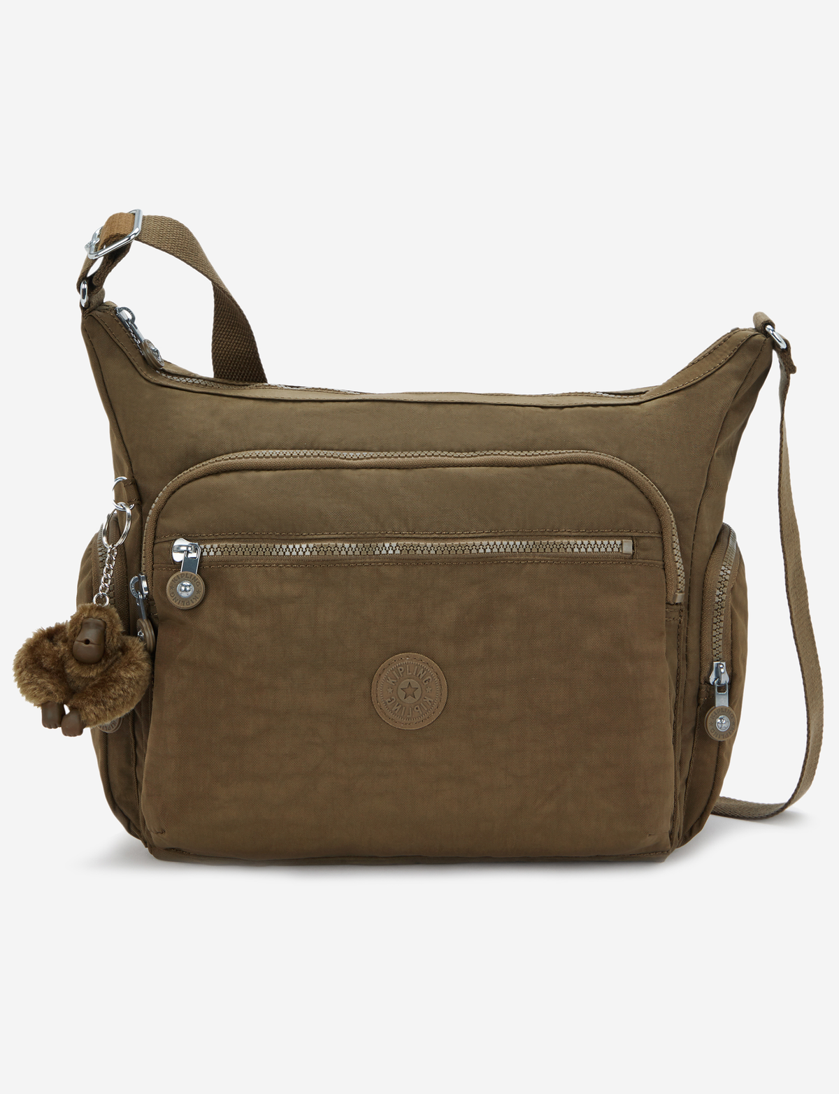 KIPLING Gabbie Smooth كاكي حقيبة كروس كبيرة 15255-1NA