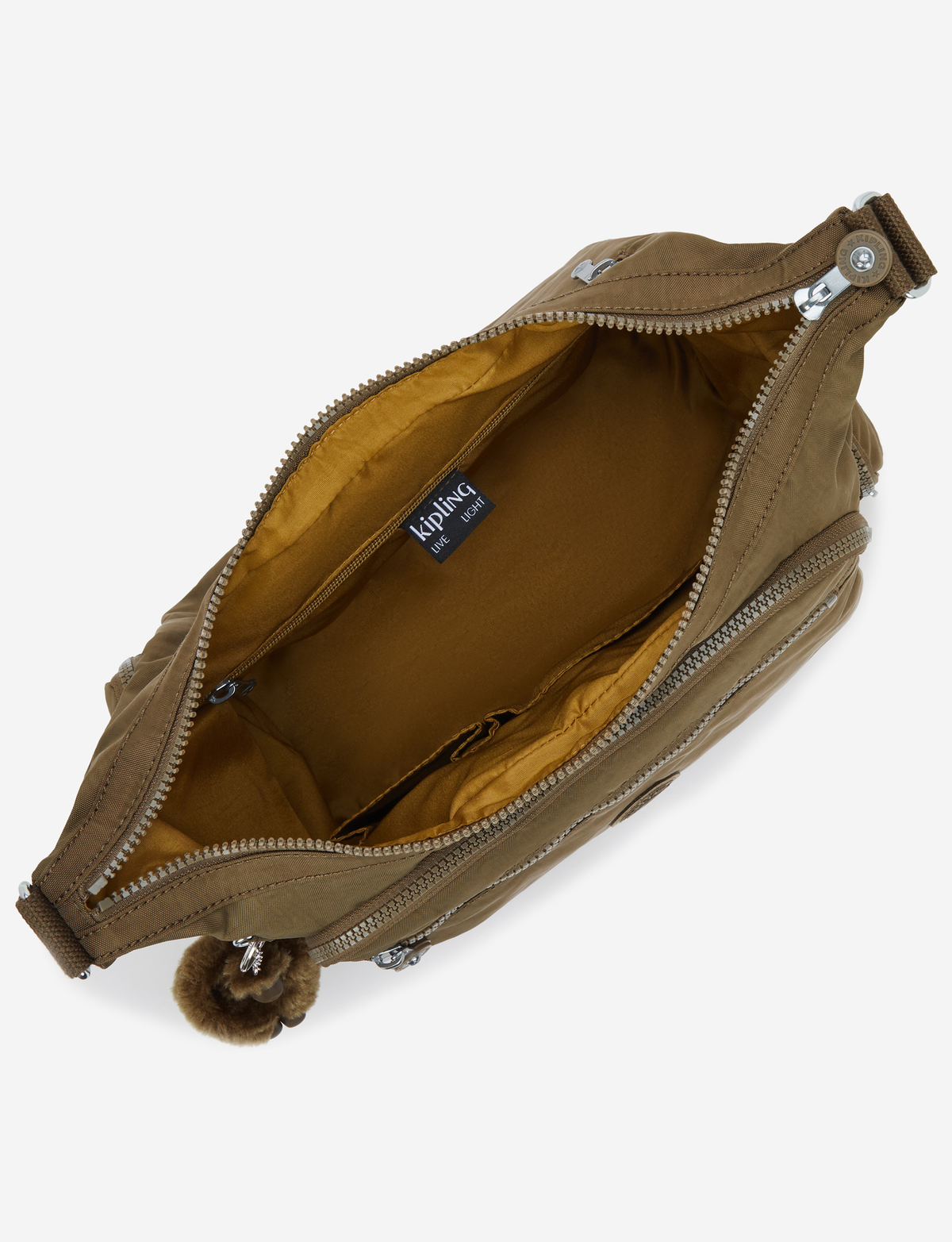 KIPLING Gabbie Smooth كاكي حقيبة كروس كبيرة 15255-1NA