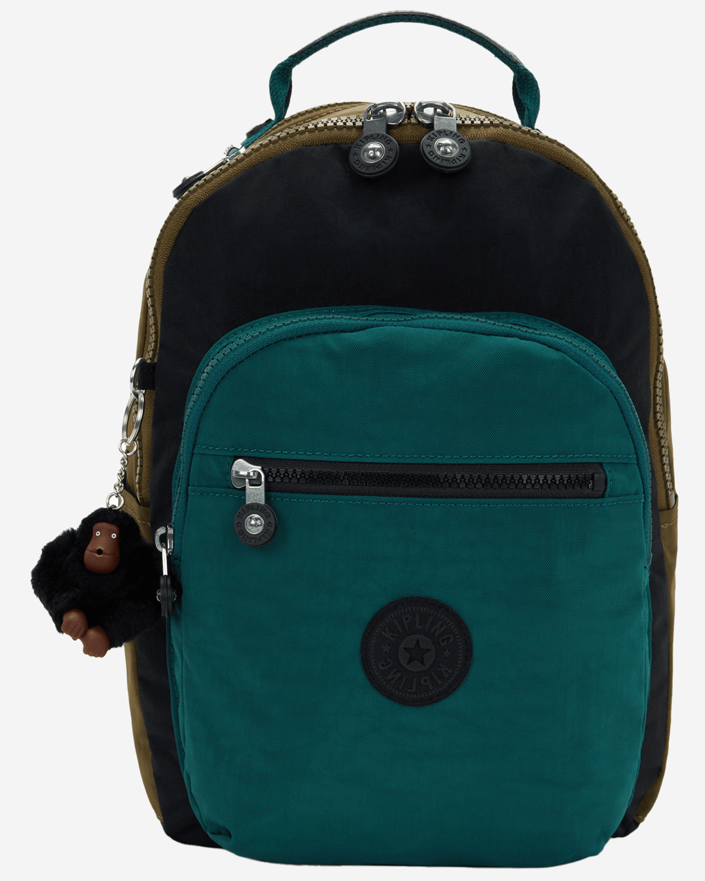 Kipling  Seoul S Black Khaki Bl Small Backpack (with Tablet Compartment) I4345-5FY