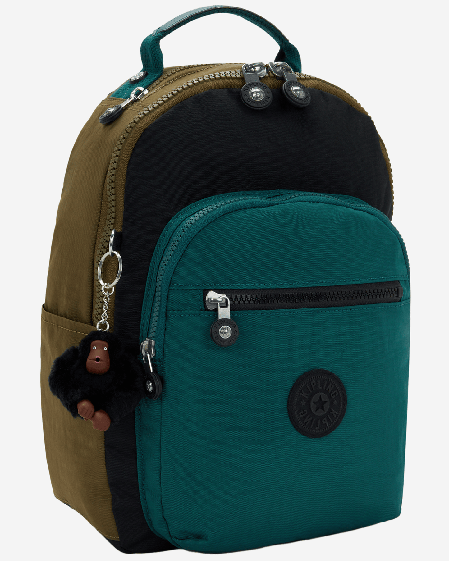 Kipling  Seoul S Black Khaki Bl Small Backpack (with Tablet Compartment) I4345-5FY