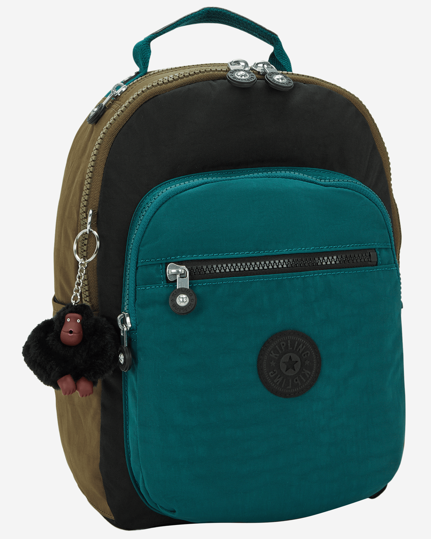 Kipling  Seoul S Black Khaki Bl Small Backpack (with Tablet Compartment) I4345-5FY
