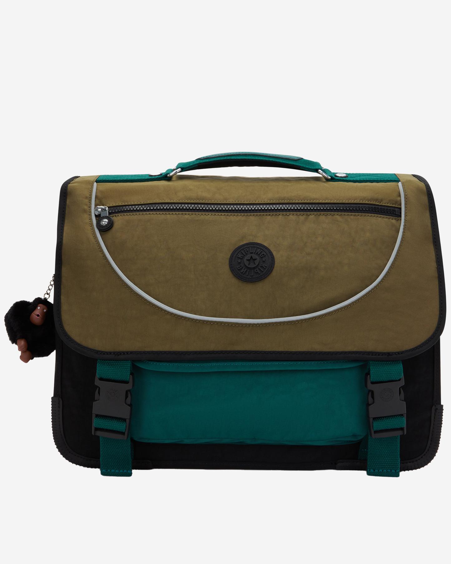 Kipling  Preppy Black Khaki Bl Medium schoolbag with Rain Cover 12074-5FY