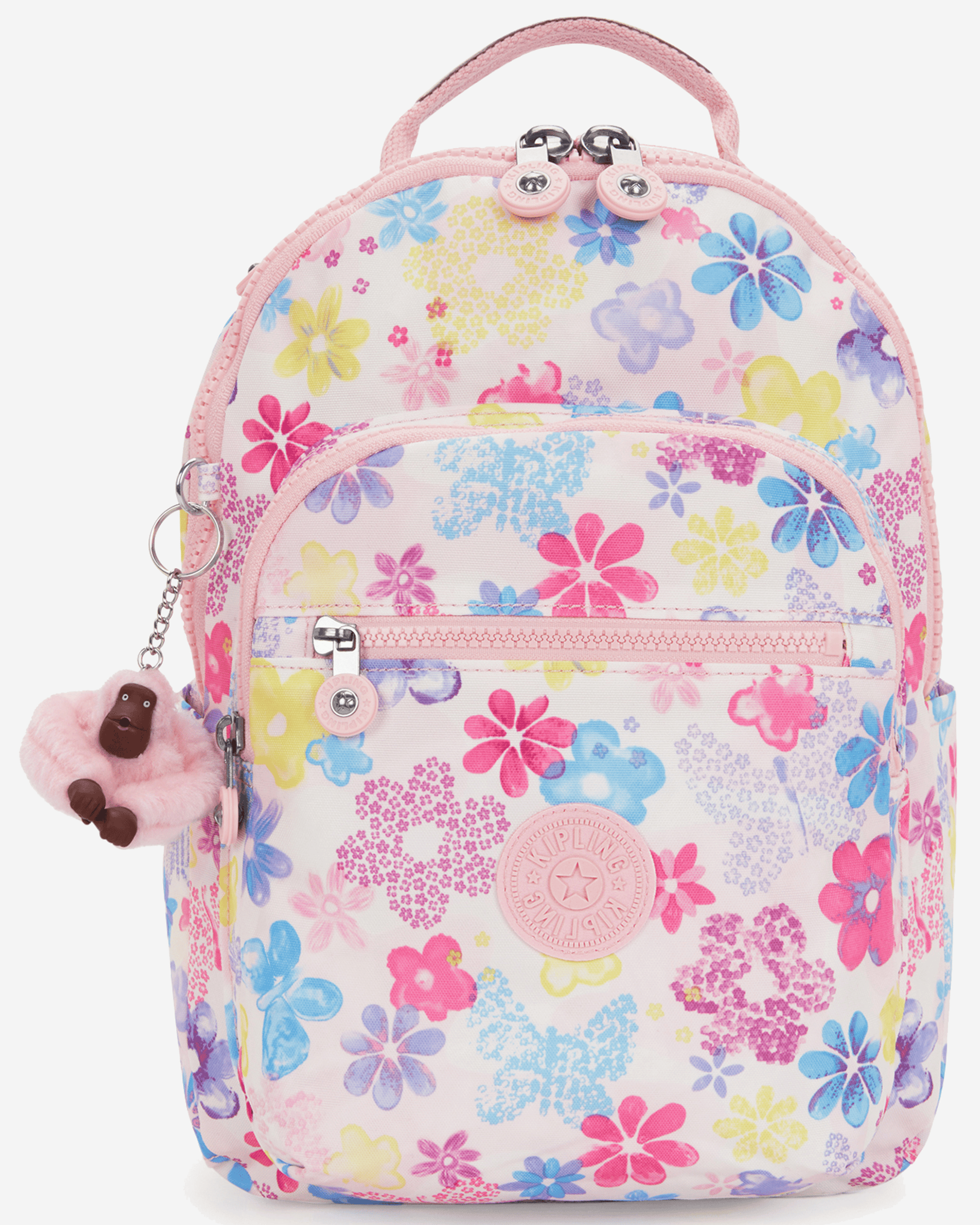 Kipling  Seoul S Flower Stamp Small Backpack (with Tablet Compartment) I5357-8EM