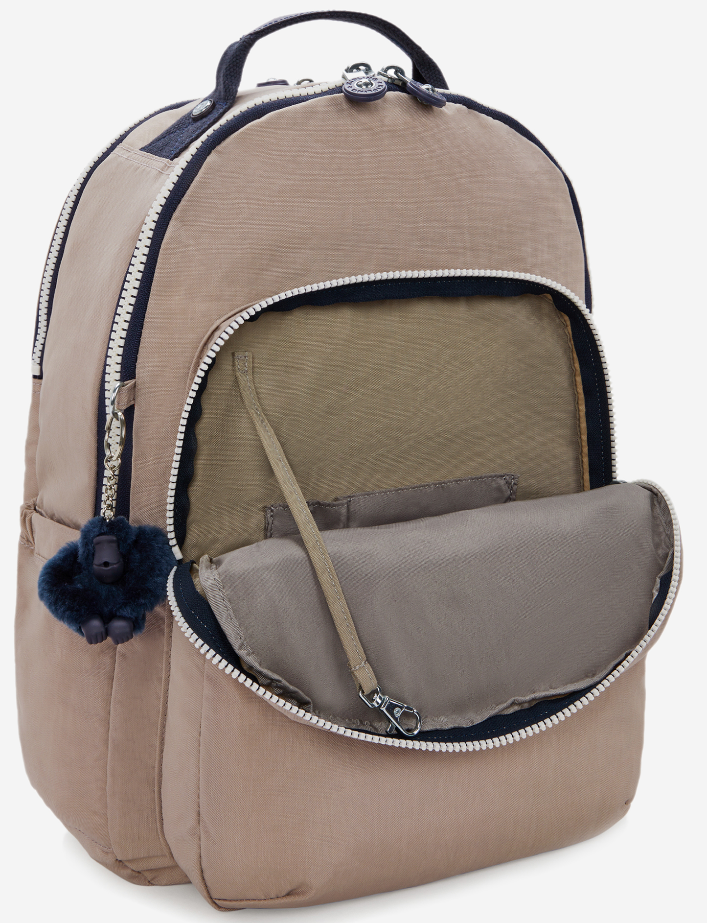 حقيبة ظهر KIPLING Seoul Lap Soft Taupe C كبيرة (مع جيب للكمبيوتر المحمول) I2969-7ML