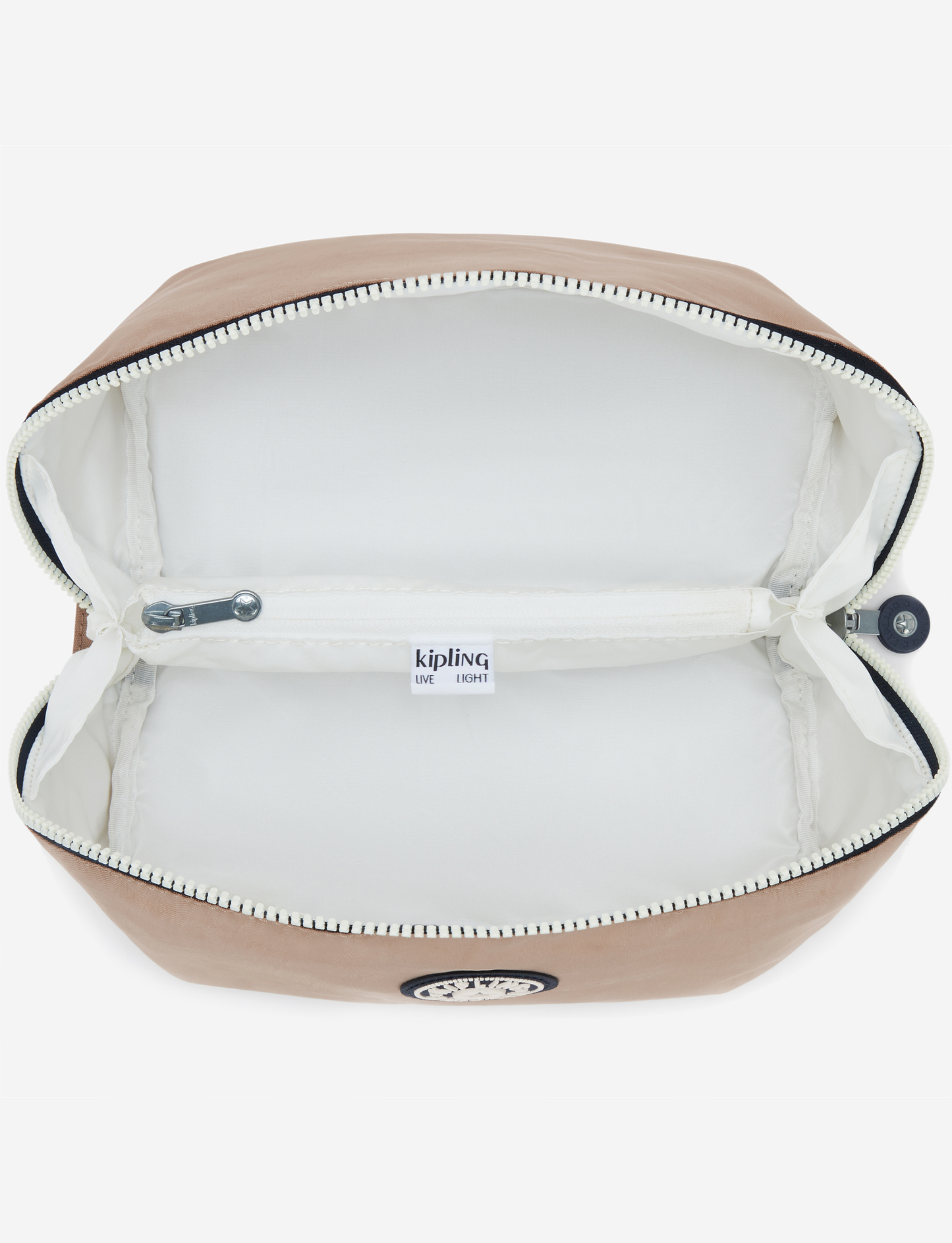 KIPLING ميركو إم شنطة مستحضرات تجميل كبيرة بلون رمادي ترابي ناعم I3401-7ML