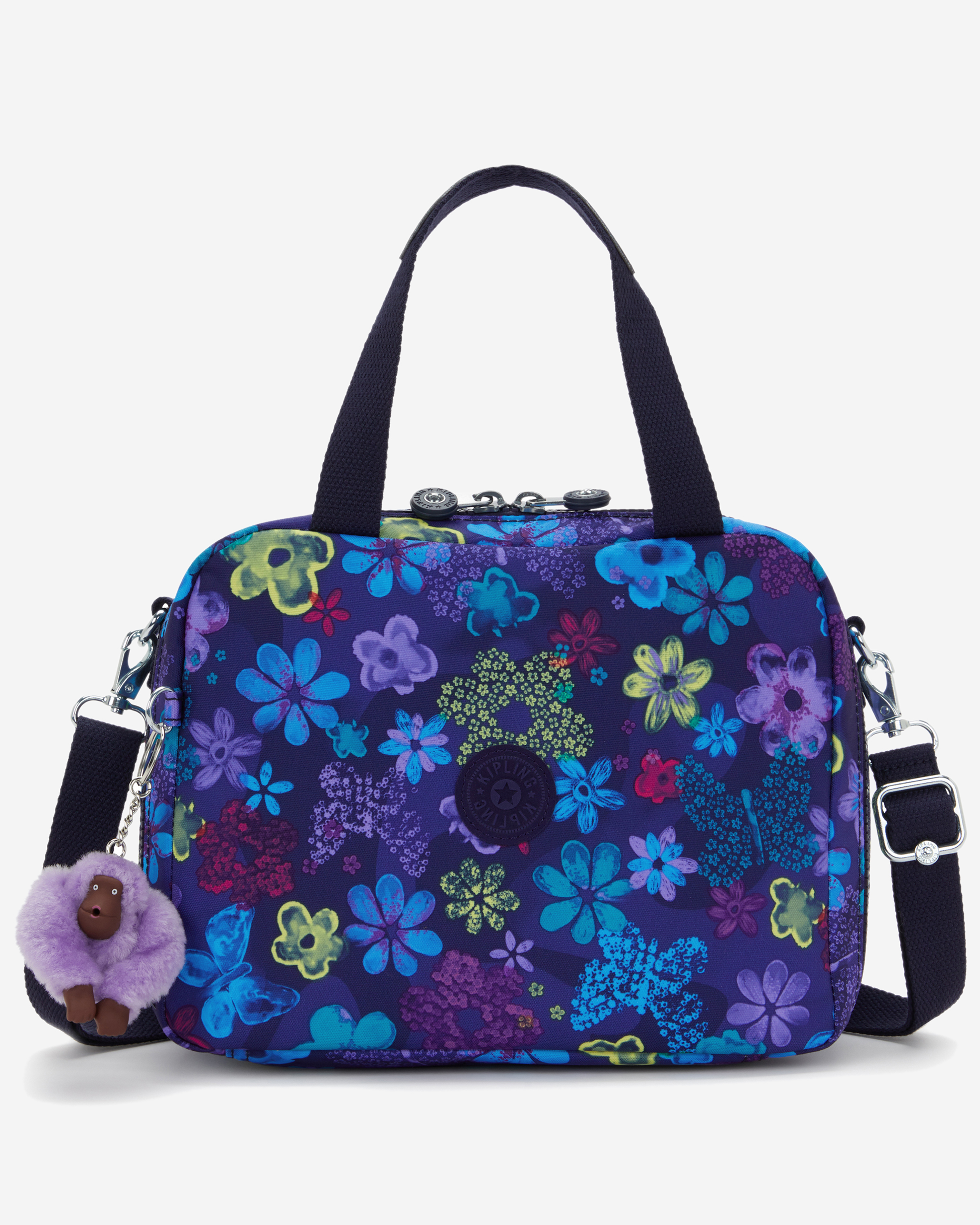 Kipling  Miyo Dark Flwr Stamp Large LunchBag with Trolley Sleeve I2989-4FM