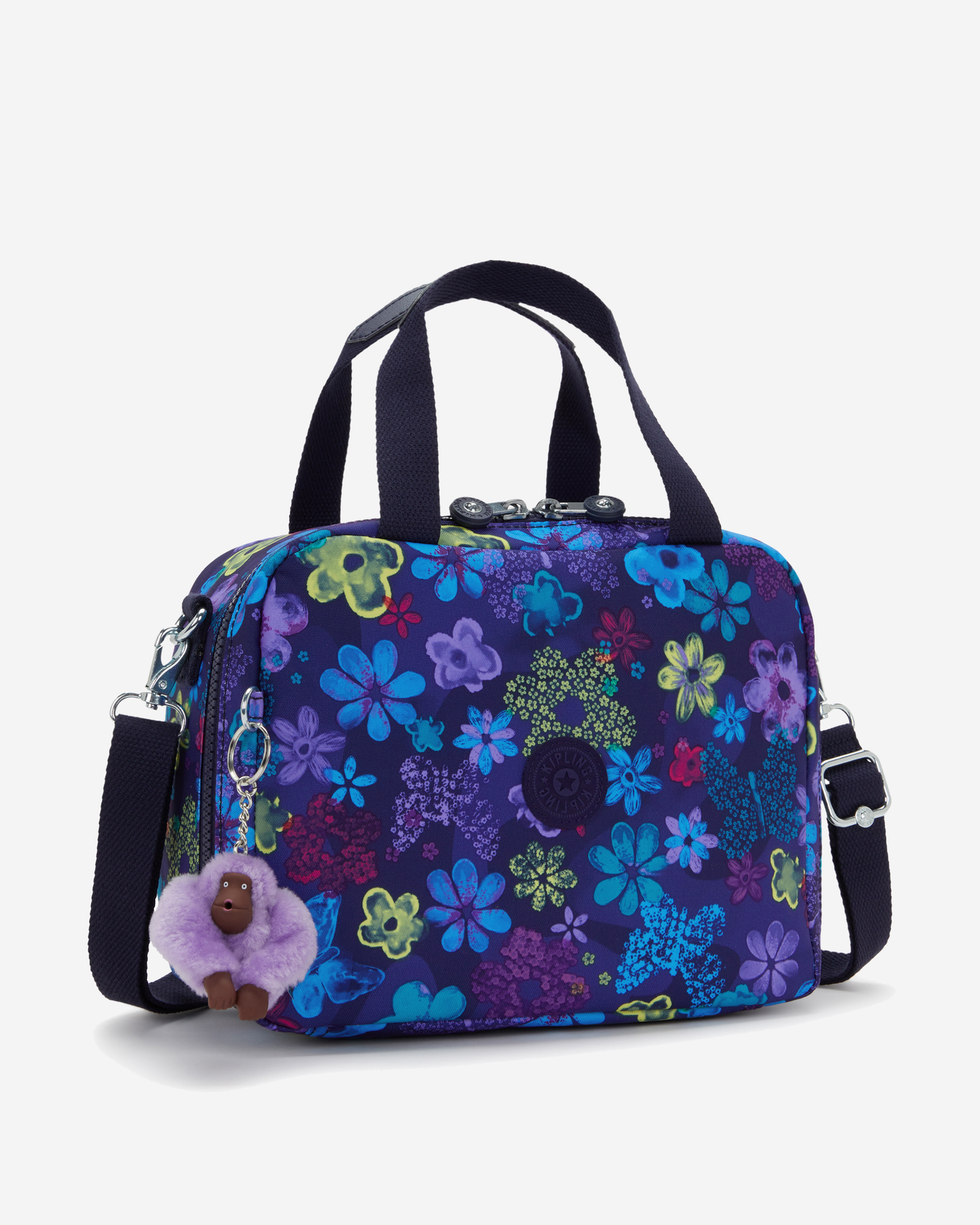 Kipling  Miyo Dark Flwr Stamp Large LunchBag with Trolley Sleeve I2989-4FM