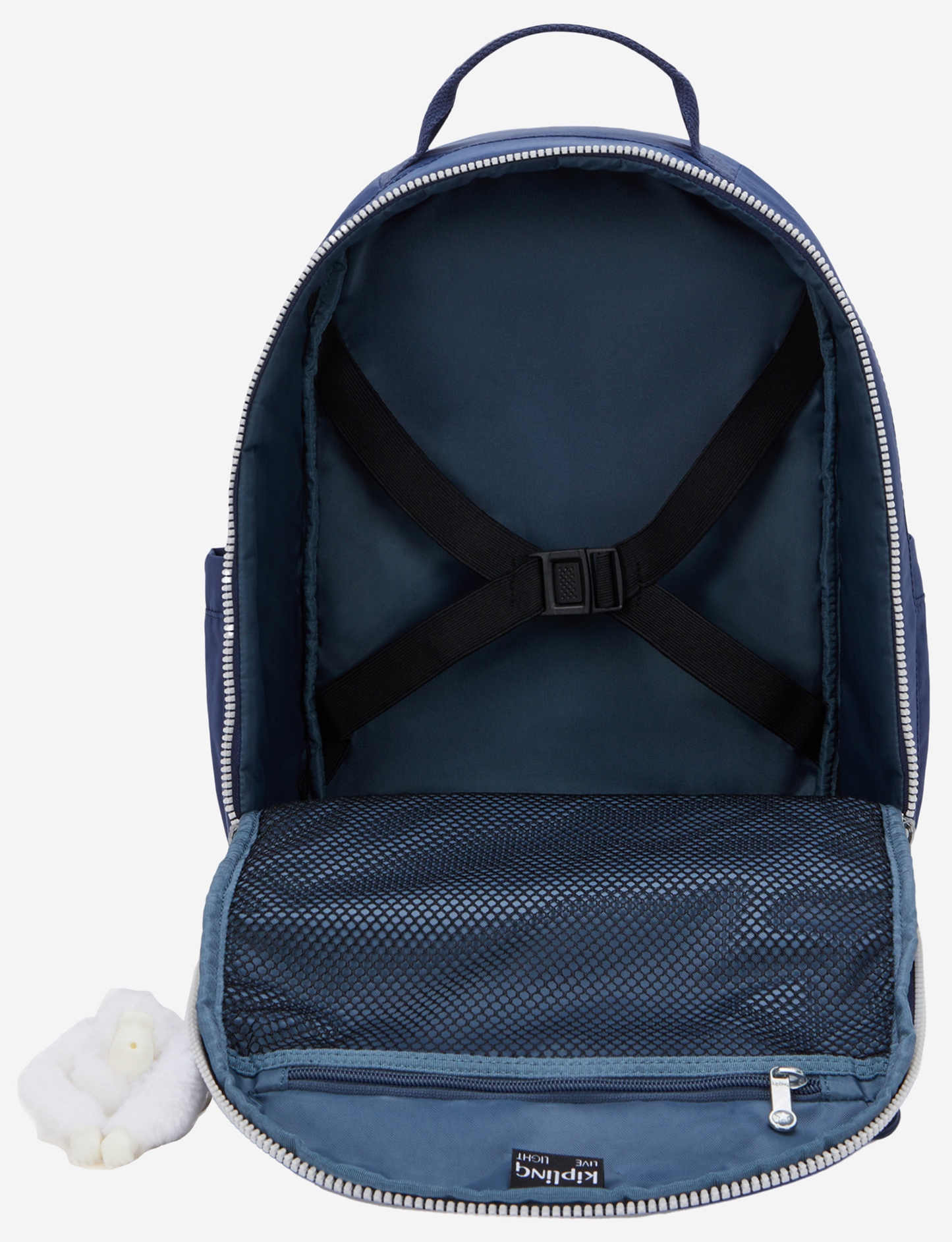 KIPLING Seoul Cabin Casual Blue C حقيبة ظهر كبيرة للسفر (مع جيب للكمبيوتر المحمول) I9986-3RA