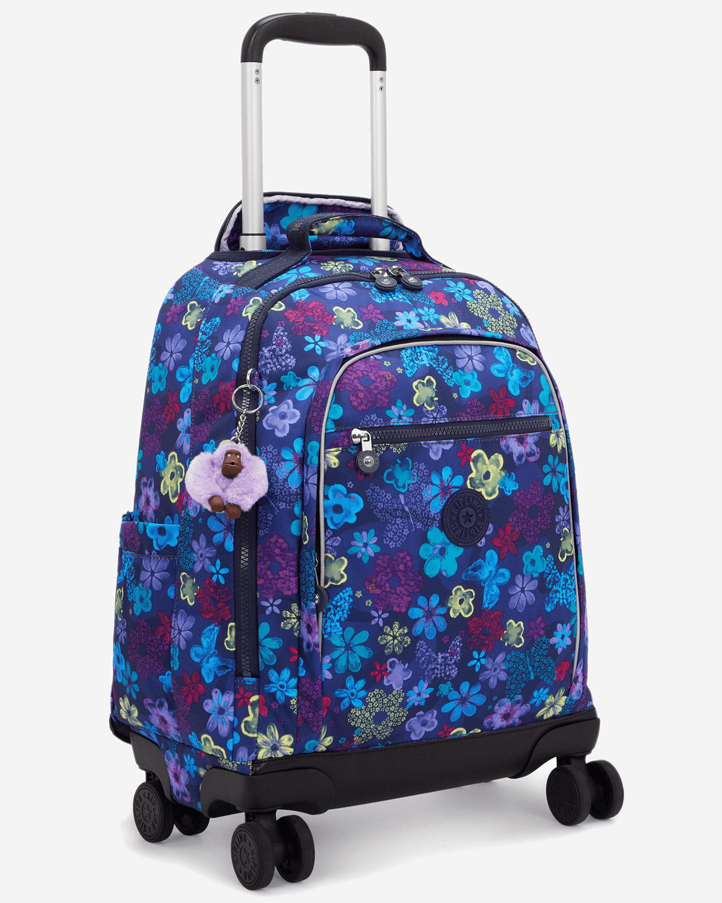 Kipling  New Zea Dark Flwr Stamp Large Wheeled Backpack with Laptop Compartment I4674-4FM