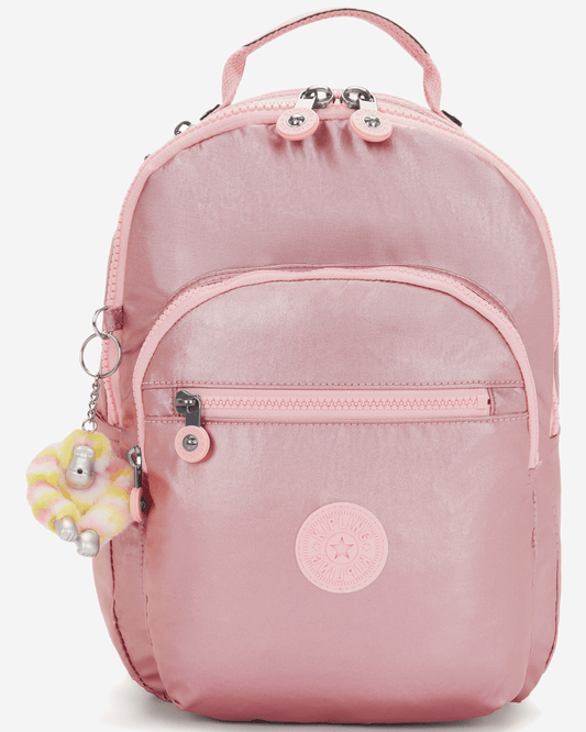 Kipling  Seoul S Bronze Pink Met Small Backpack (with Tablet Compartment) I5768-3MD