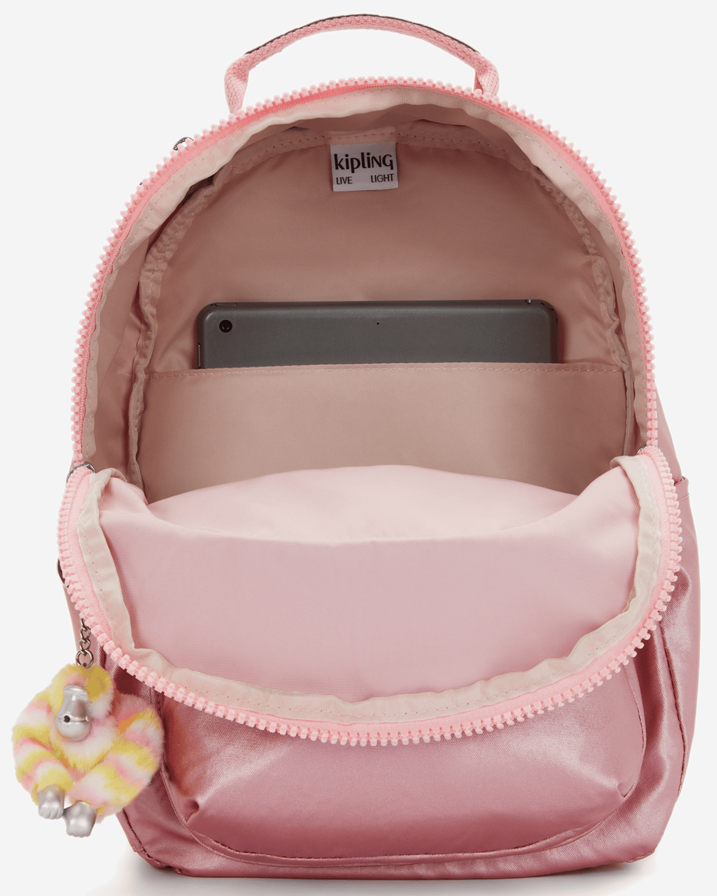Kipling  Seoul S Bronze Pink Met Small Backpack (with Tablet Compartment) I5768-3MD