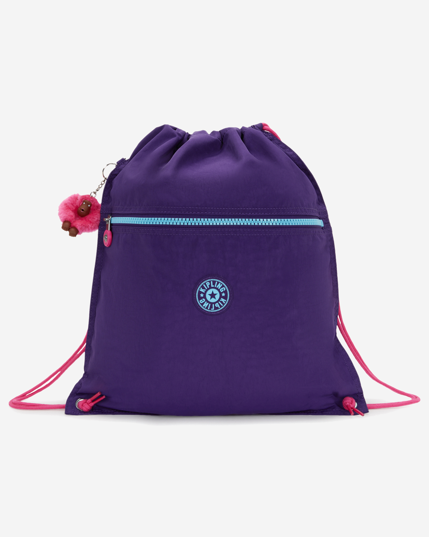 Kipling  Supertaboo Vip Purple Medium Backpack with Drawstring 09487-4PI