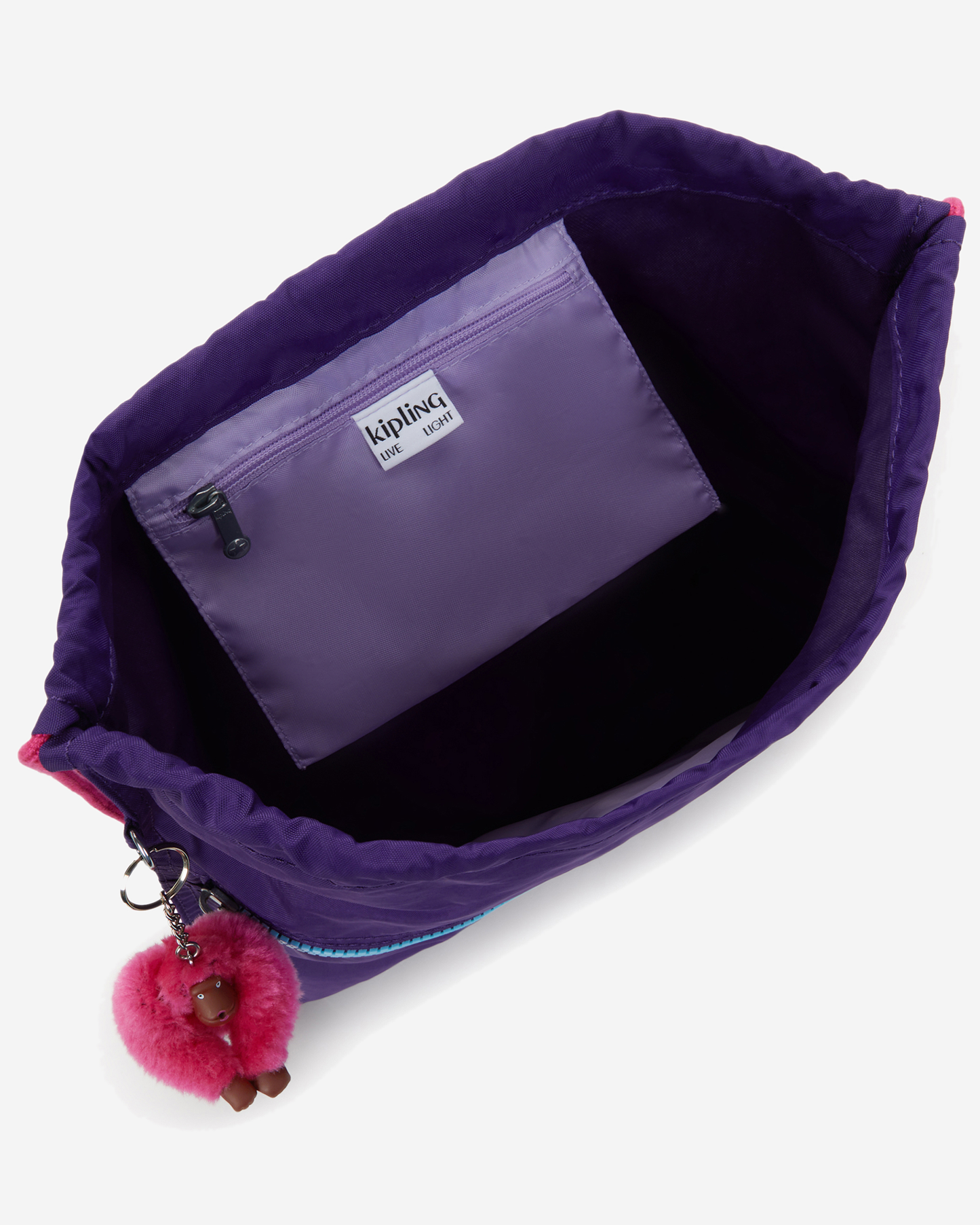 Kipling  Supertaboo Vip Purple Medium Backpack with Drawstring 09487-4PI