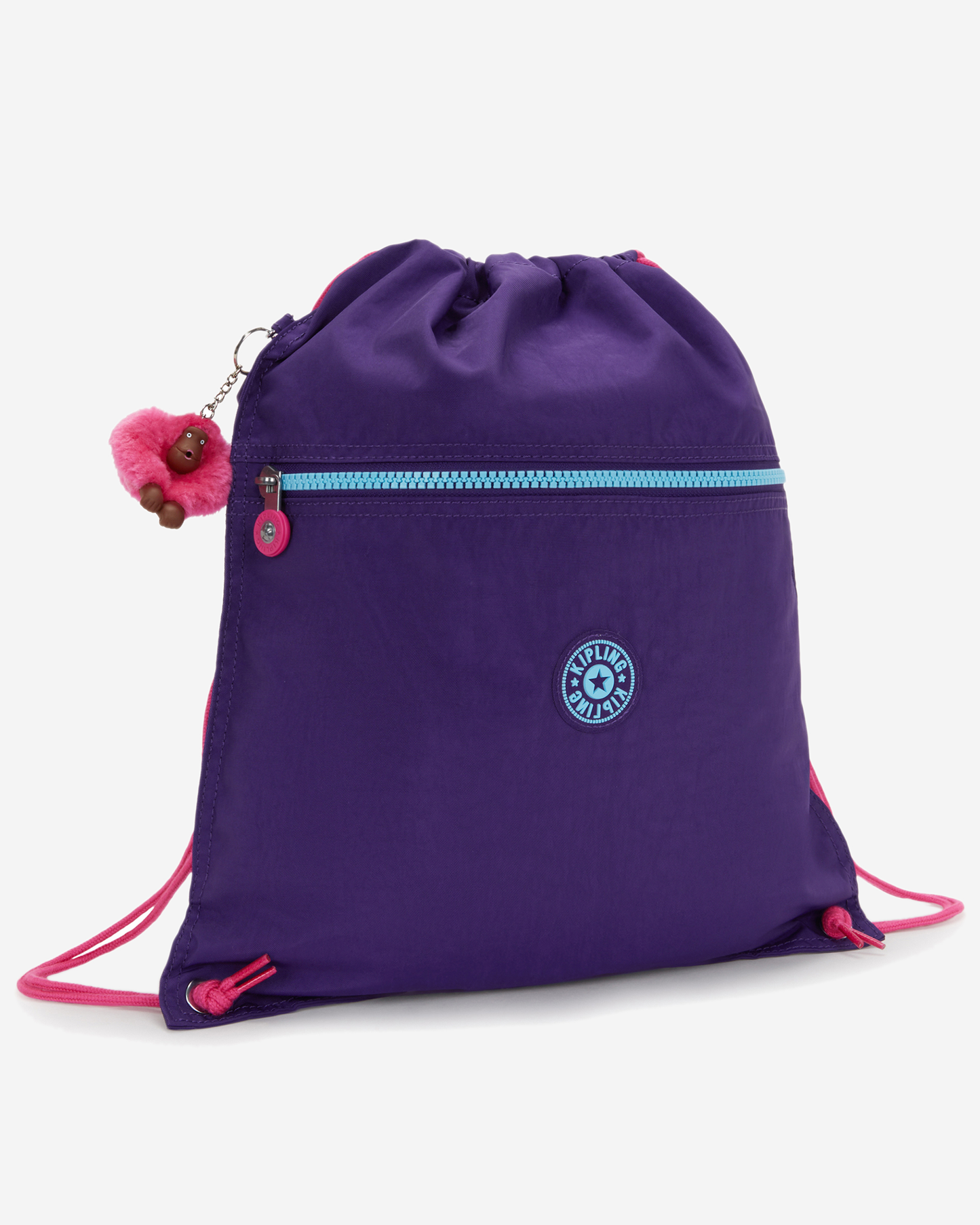 Kipling  Supertaboo Vip Purple Medium Backpack with Drawstring 09487-4PI